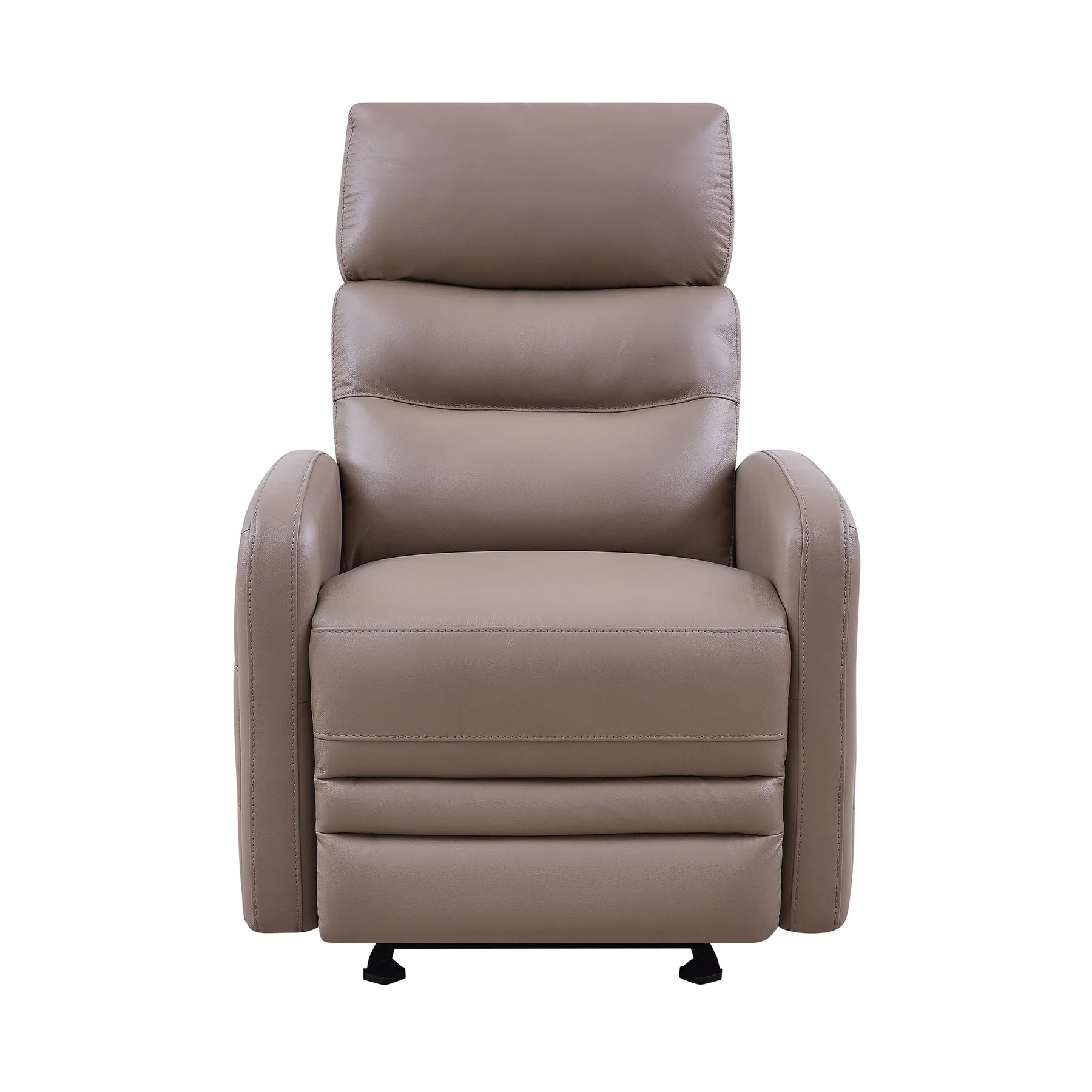 Tristan Contemporary Recliner in Greige Genuine Leather - Image 3