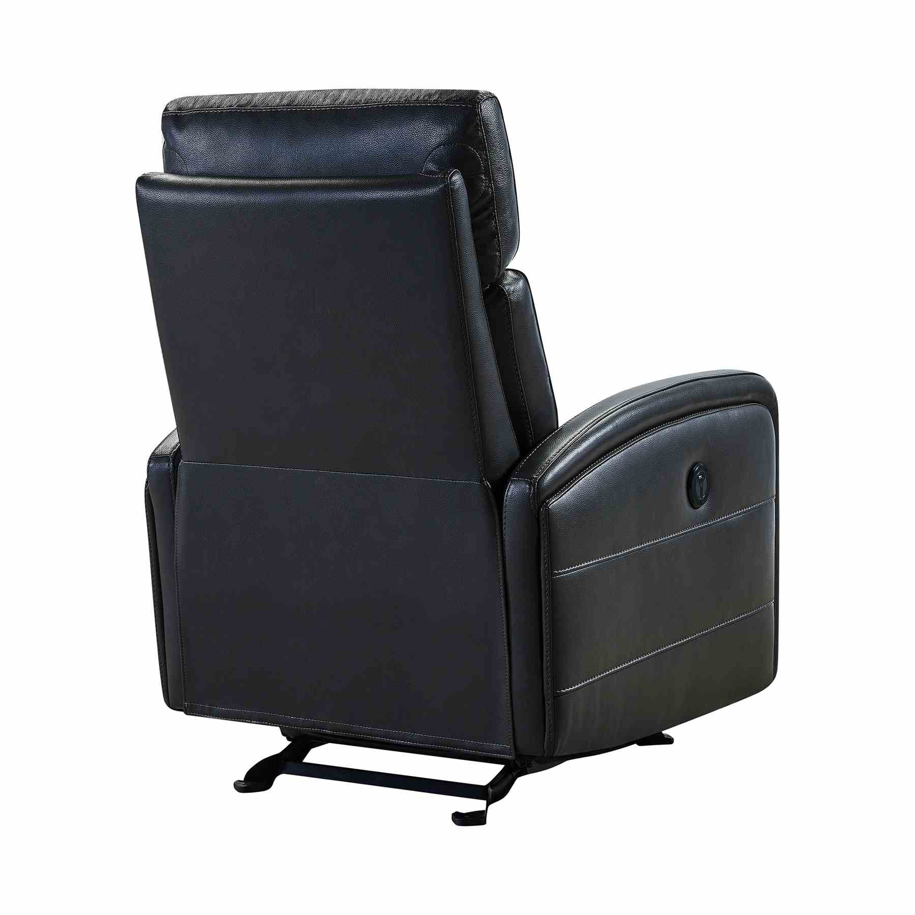 Tristan Contemporary Recliner in Pewter Genuine Leather - Image 3