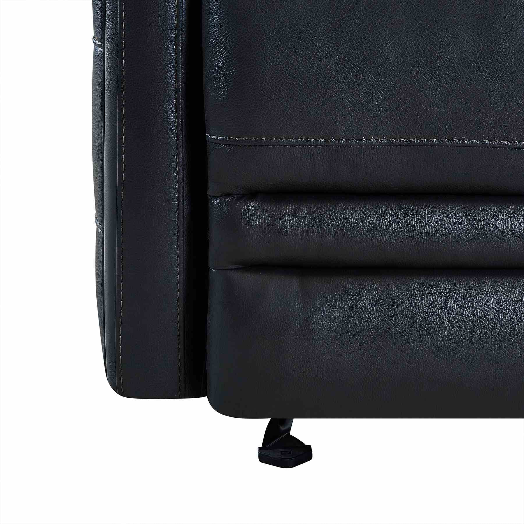 Tristan Contemporary Recliner in Pewter Genuine Leather - Image 7