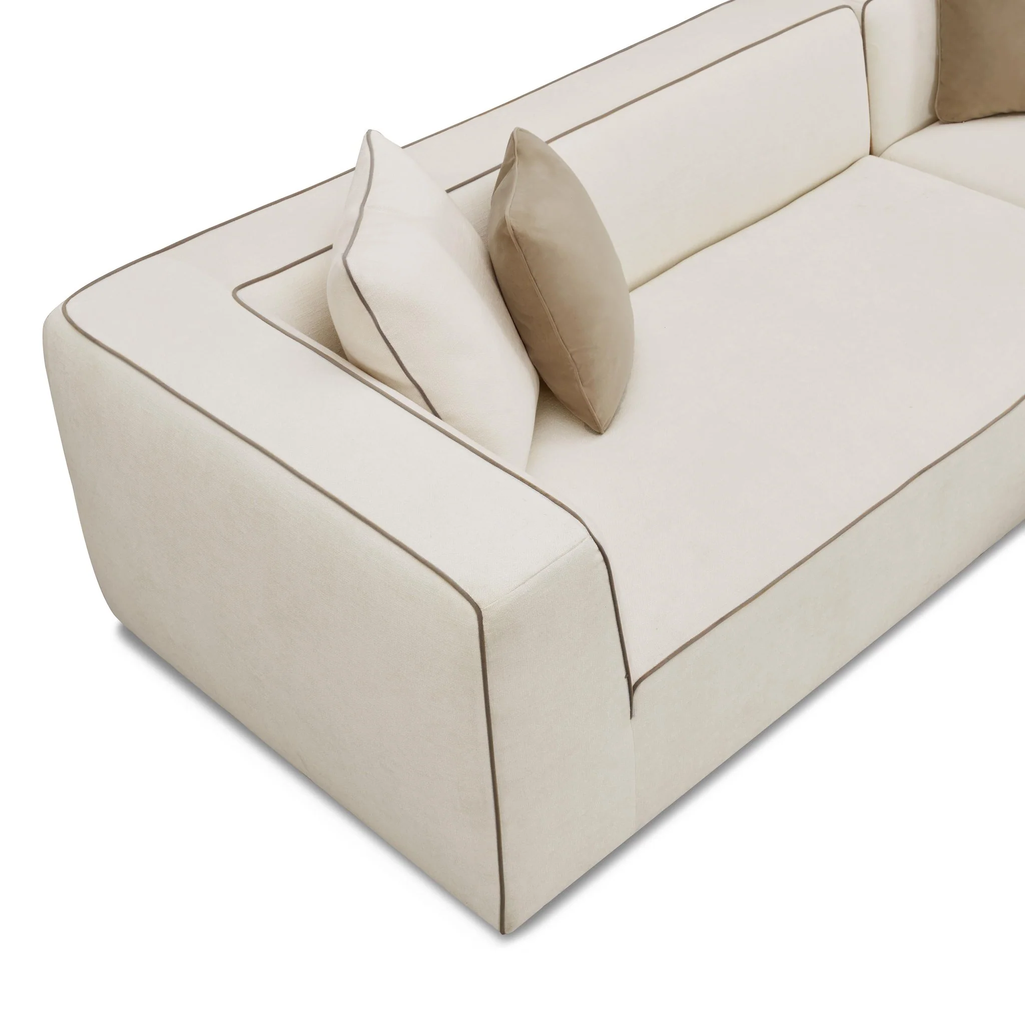 Tristine Cream Linen LAF Sectional - Image 5