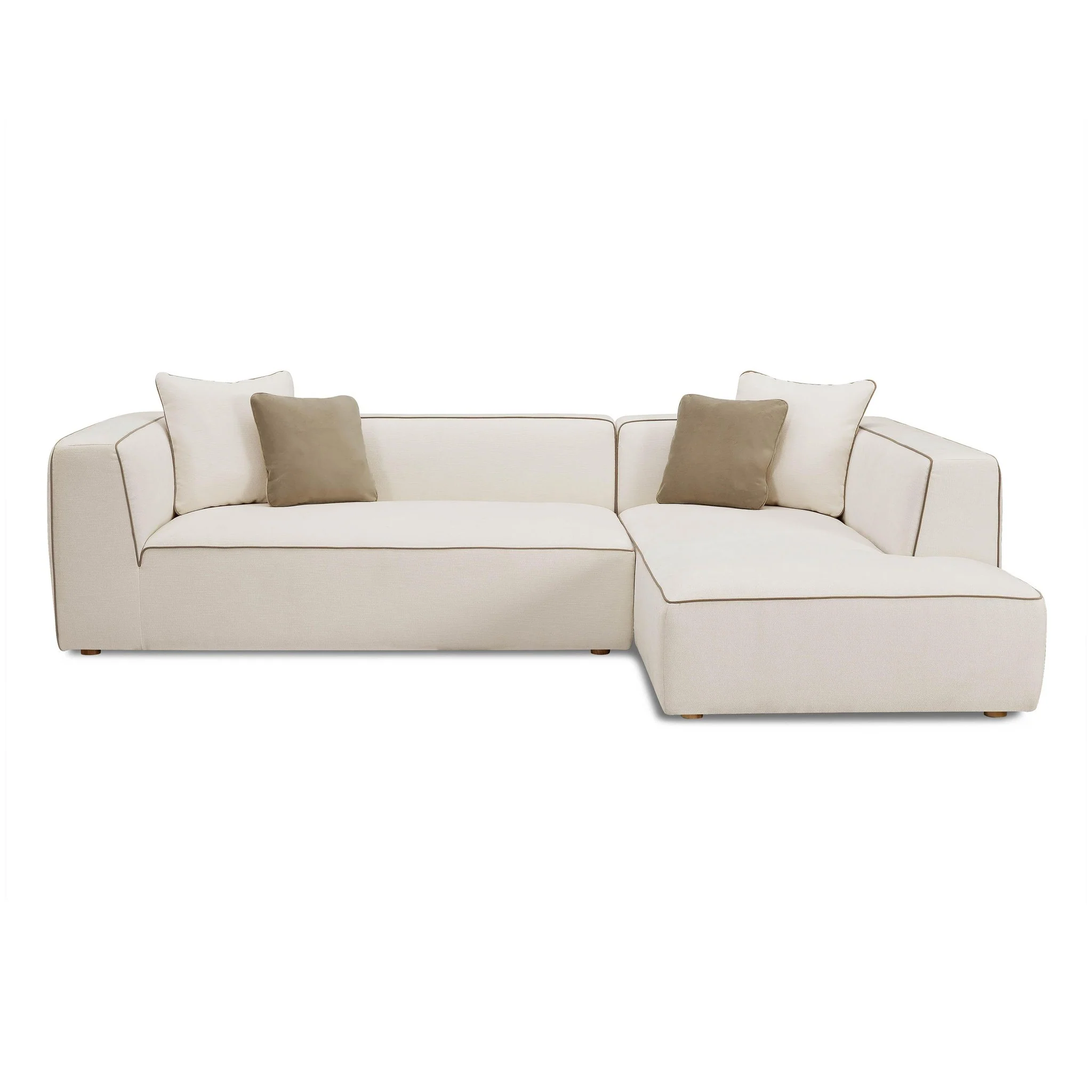 Tristine Cream Linen RAF Sectional - Image 3