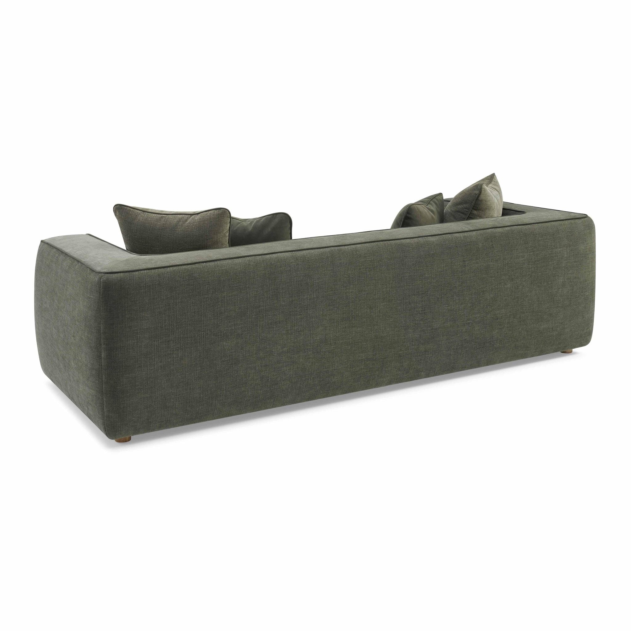 Tristine Olive Green Upcycled Basketweave Sofa - Image 4