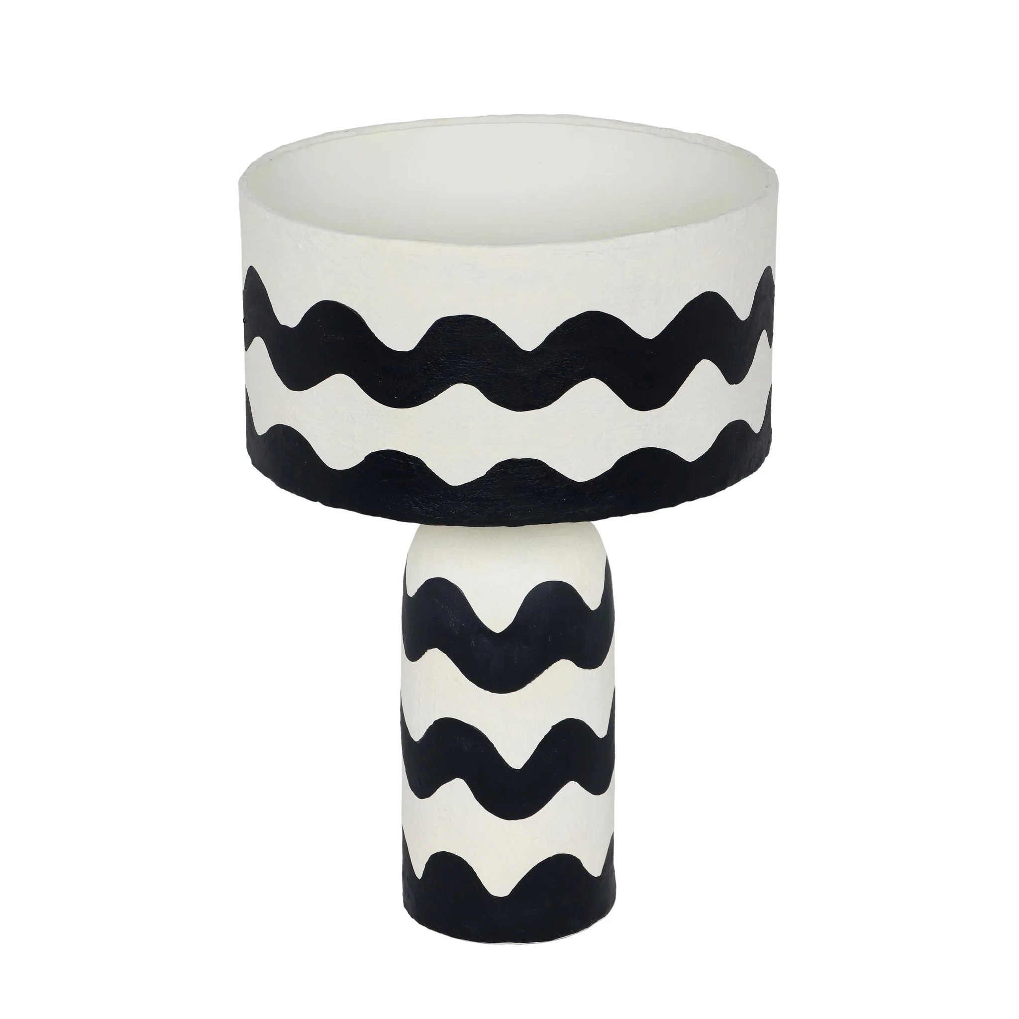 Tropea Black Waves Papier Mache Table Lamp - Image 3