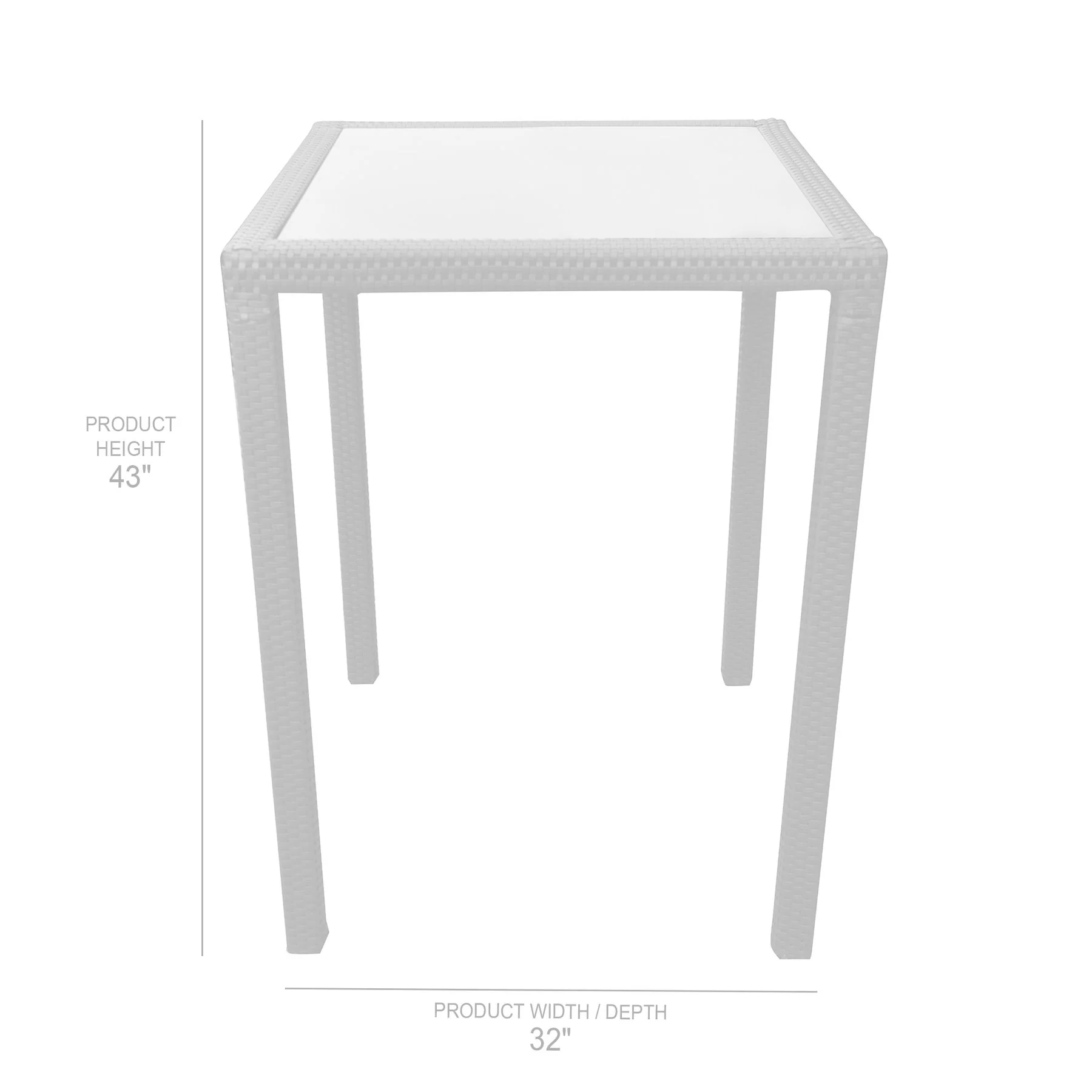 Tropez Outdoor Patio Wicker Bar Set (Table with 2 barstools) - Image 12