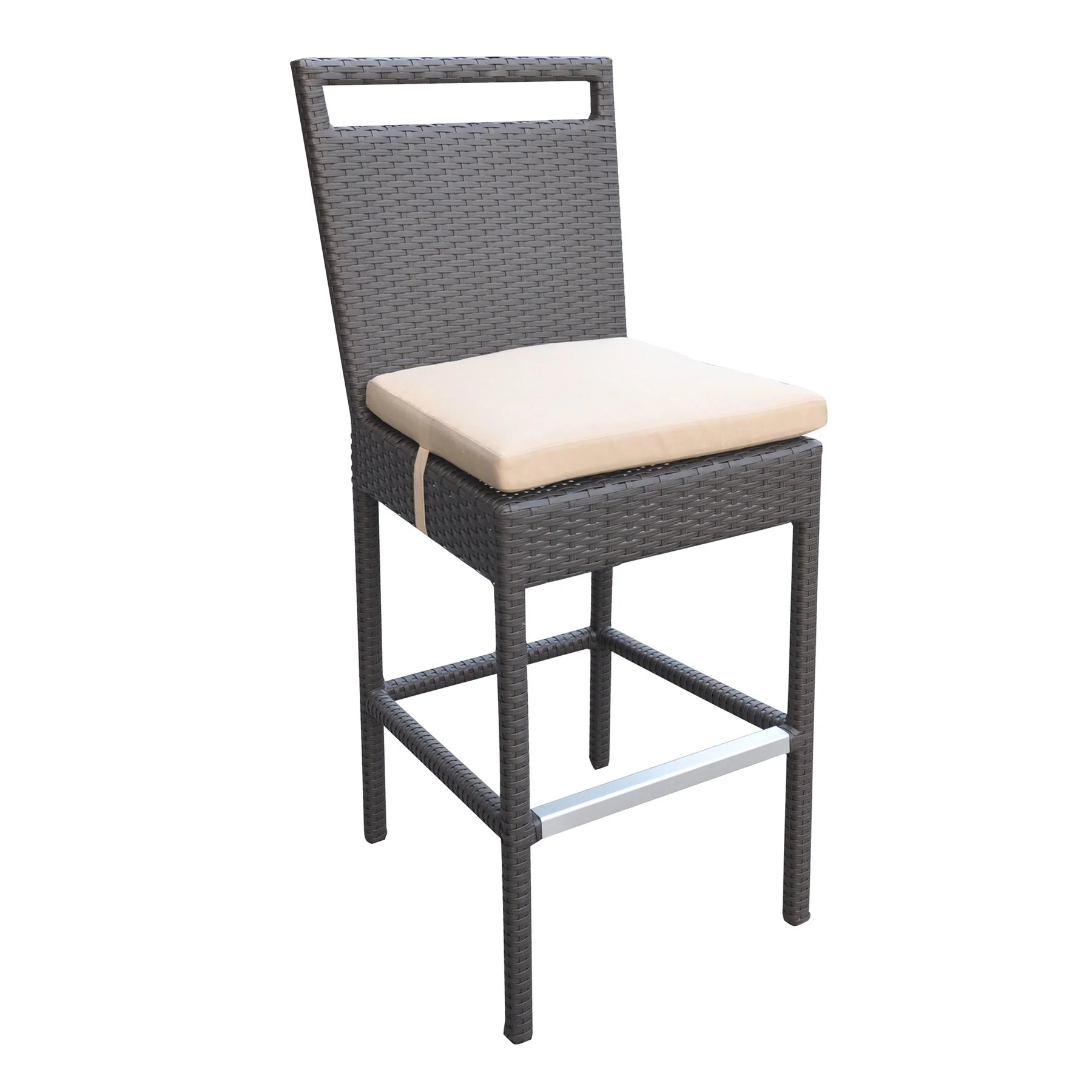 Tropez Outdoor Patio Wicker Bar Set (Table with 2 barstools) - Image 3