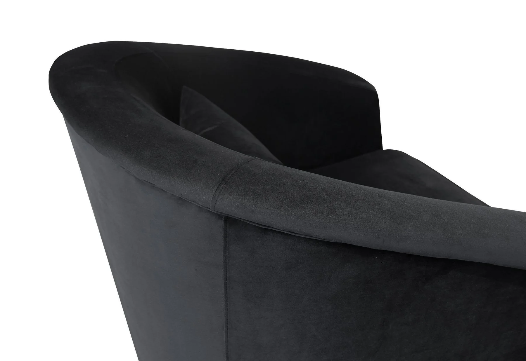 Tulare Contemporary Accent Chair in Brushed Stainless Steel Finish with Black Fabric - Image 3
