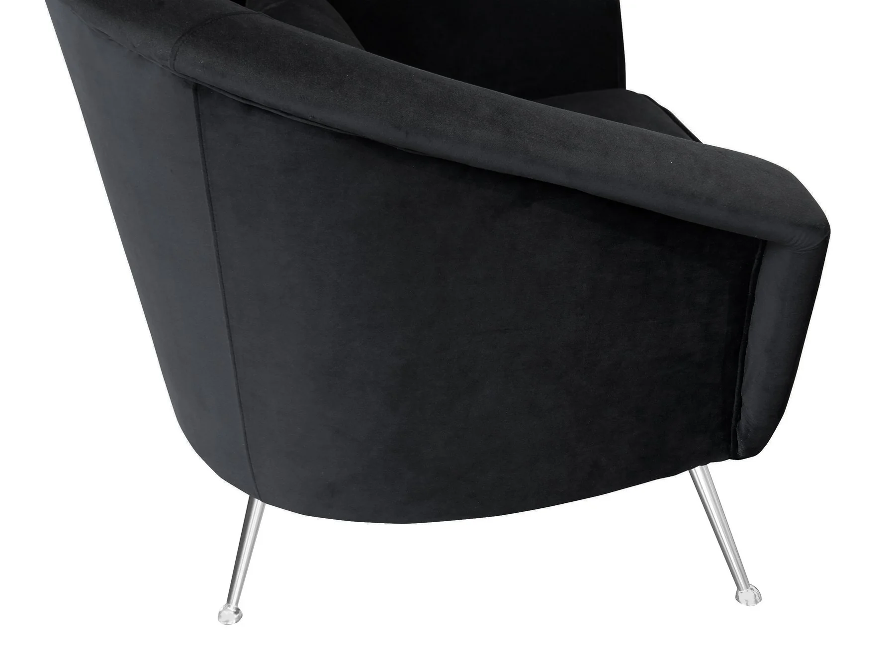 Tulare Contemporary Accent Chair in Brushed Stainless Steel Finish with Black Fabric - Image 4