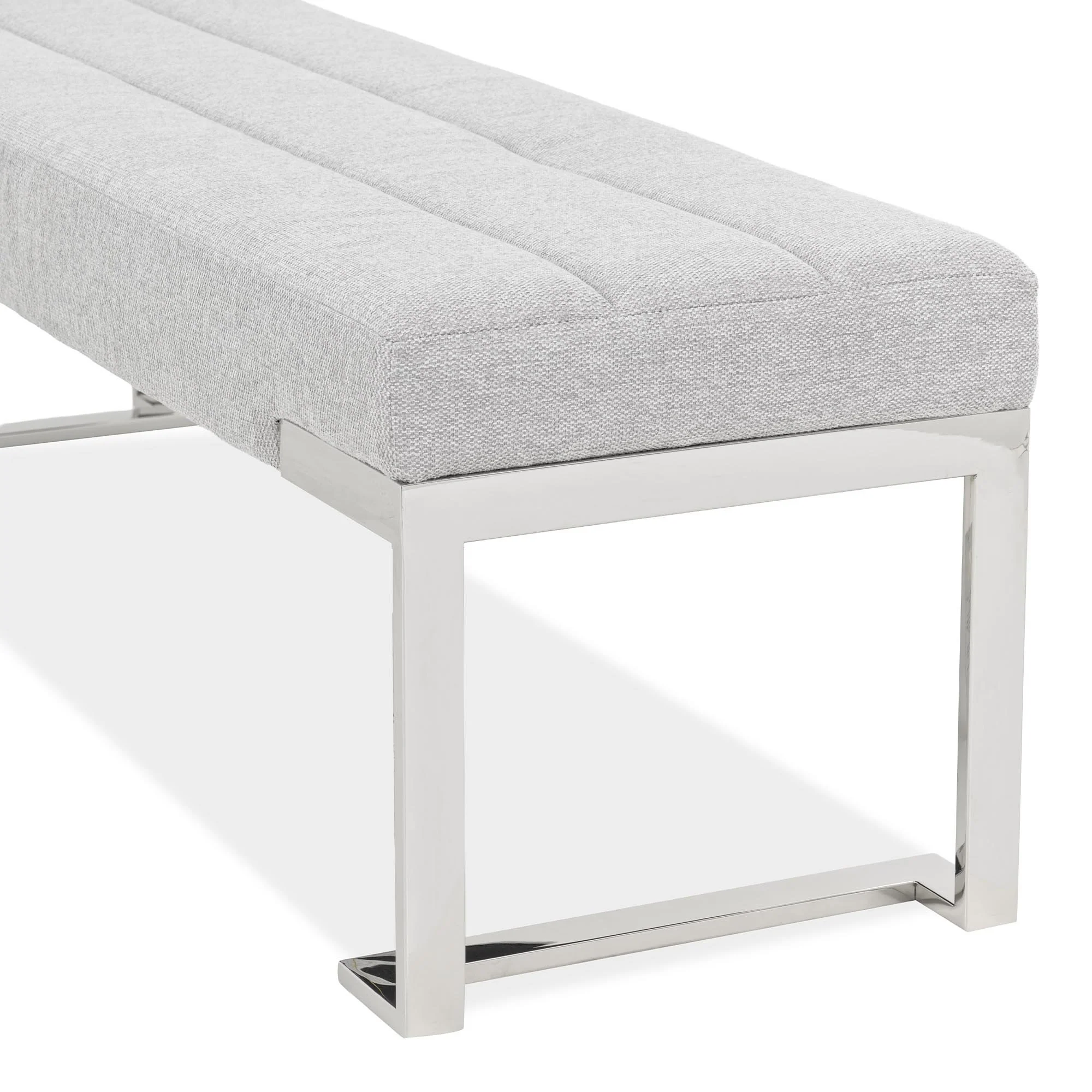 Tulip Accent Bench - Gray/Chrome - Image 4