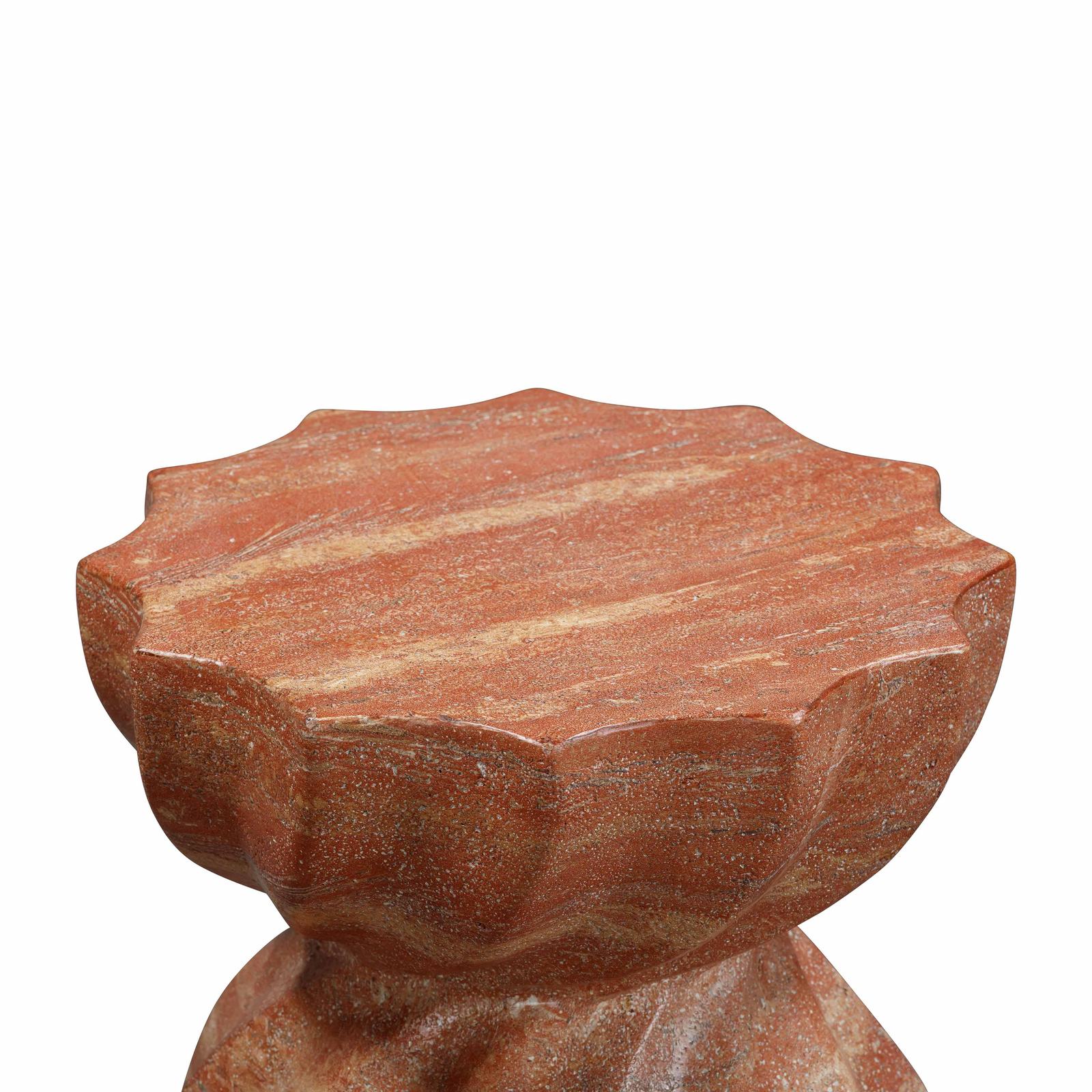 Turin Faux Red Sandstone Indoor / Outdoor Concrete Stool - Image 3