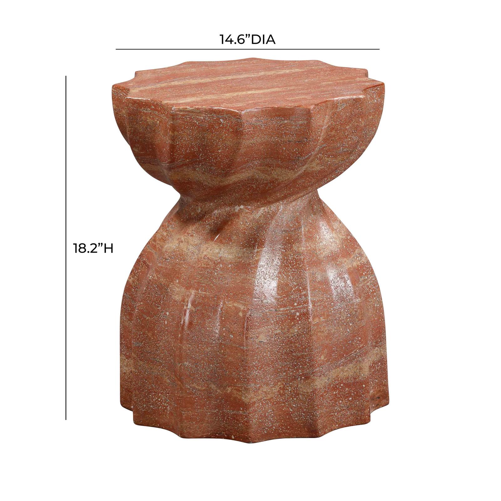 Turin Faux Red Sandstone Indoor / Outdoor Concrete Stool - Image 6
