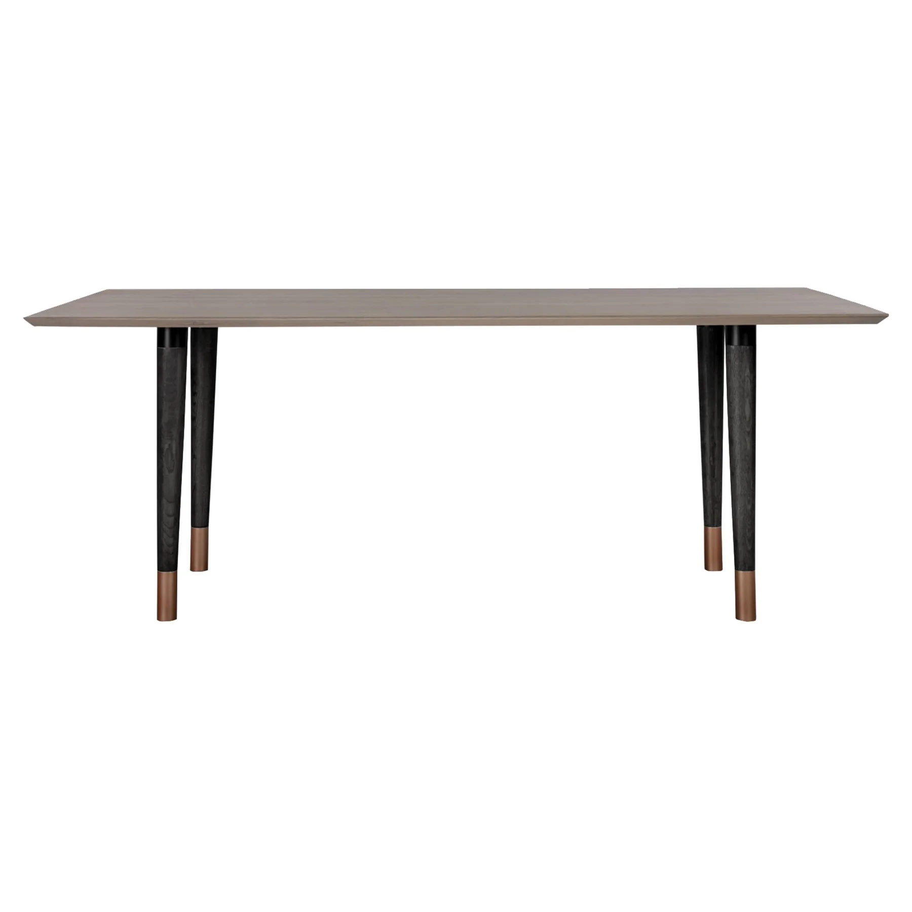 Turin Rustic Oak Wood Dining Table with Copper Tip Legs - Image 2