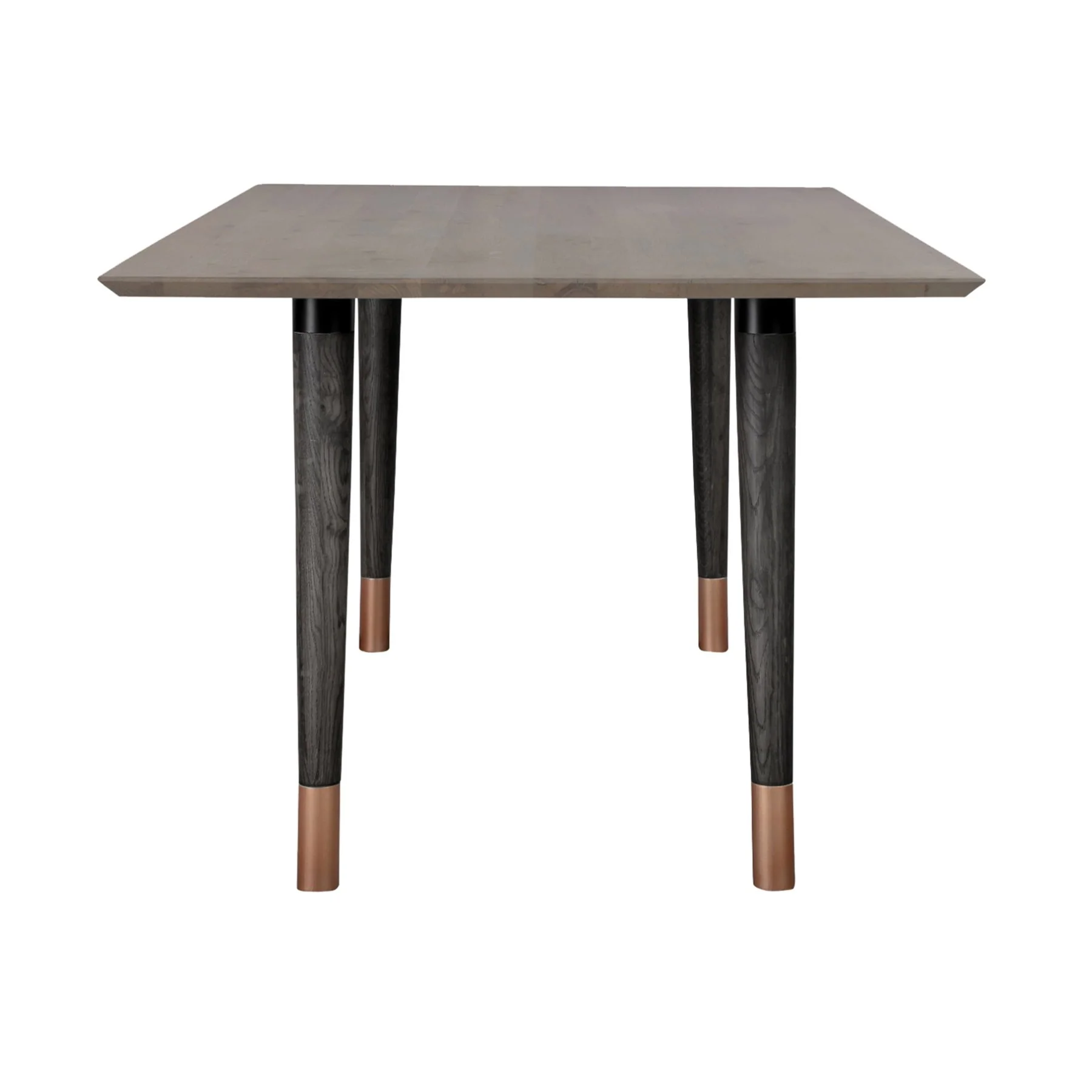 Turin Rustic Oak Wood Dining Table with Copper Tip Legs - Image 3