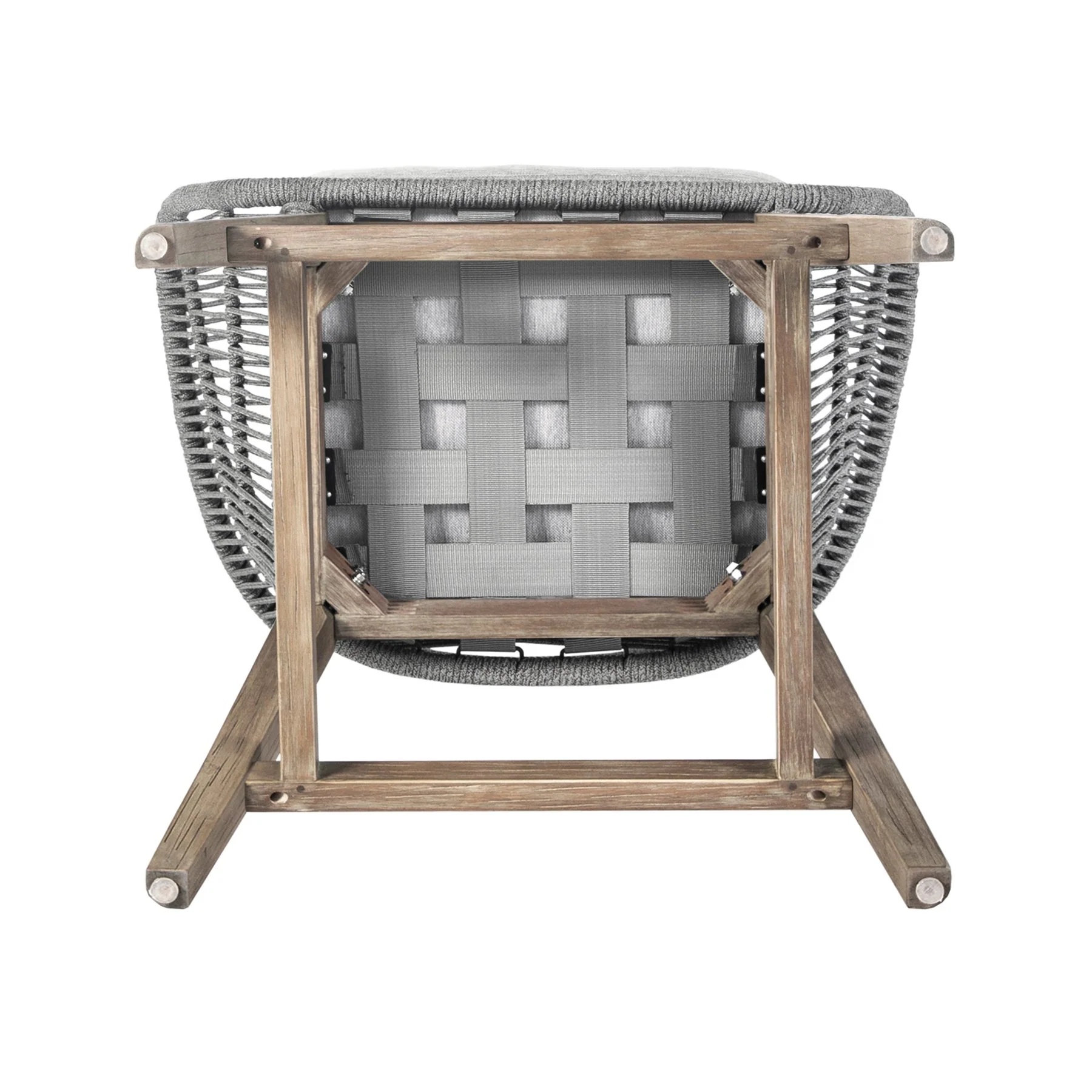 Tutti Frutti Indoor Outdoor Counter Height Bar Stool in Light Eucalyptus Wood with Gray Rope - Image 6