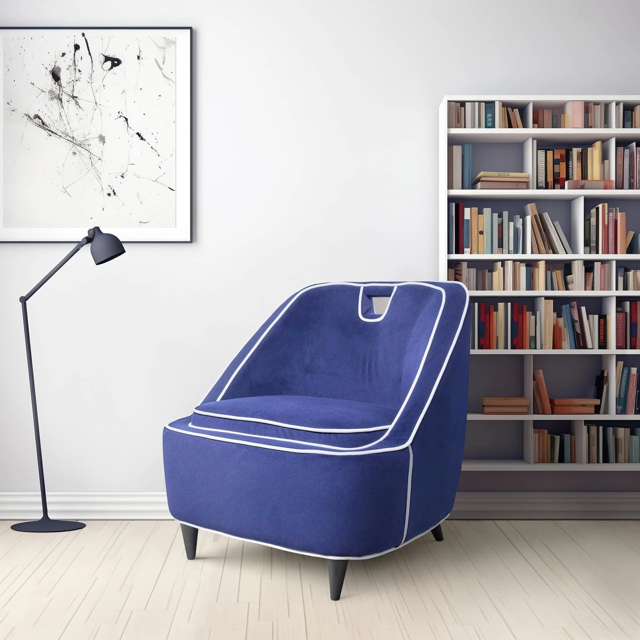 Two-toned Accent Chair - Dark Blue  Kd - Image 10