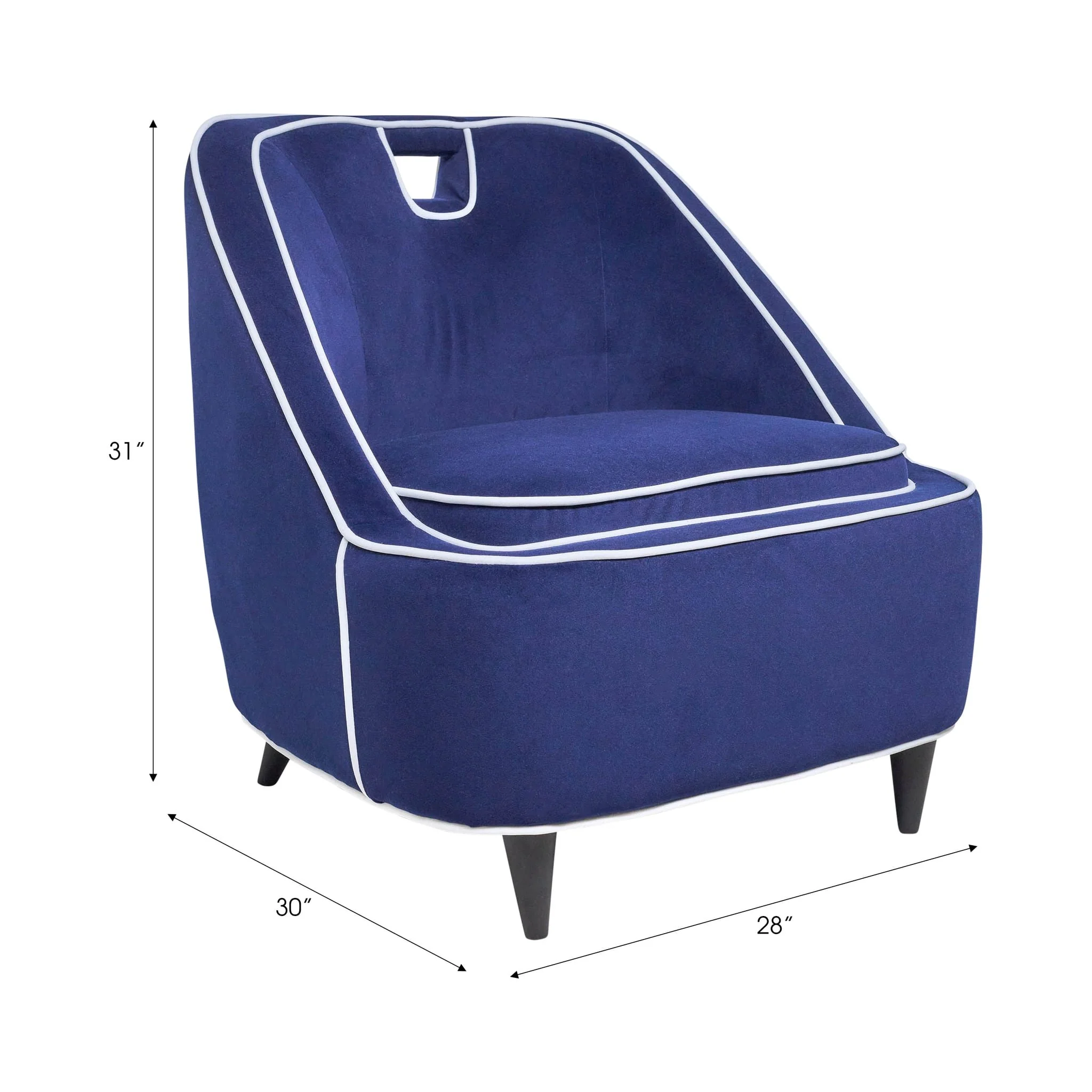 Two-toned Accent Chair - Dark Blue  Kd - Image 7