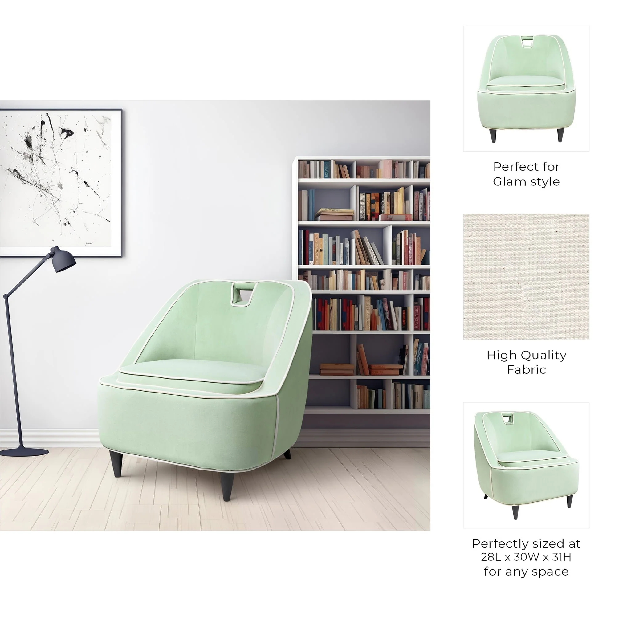 Two-toned Accent Chair - Green Kd - Image 8