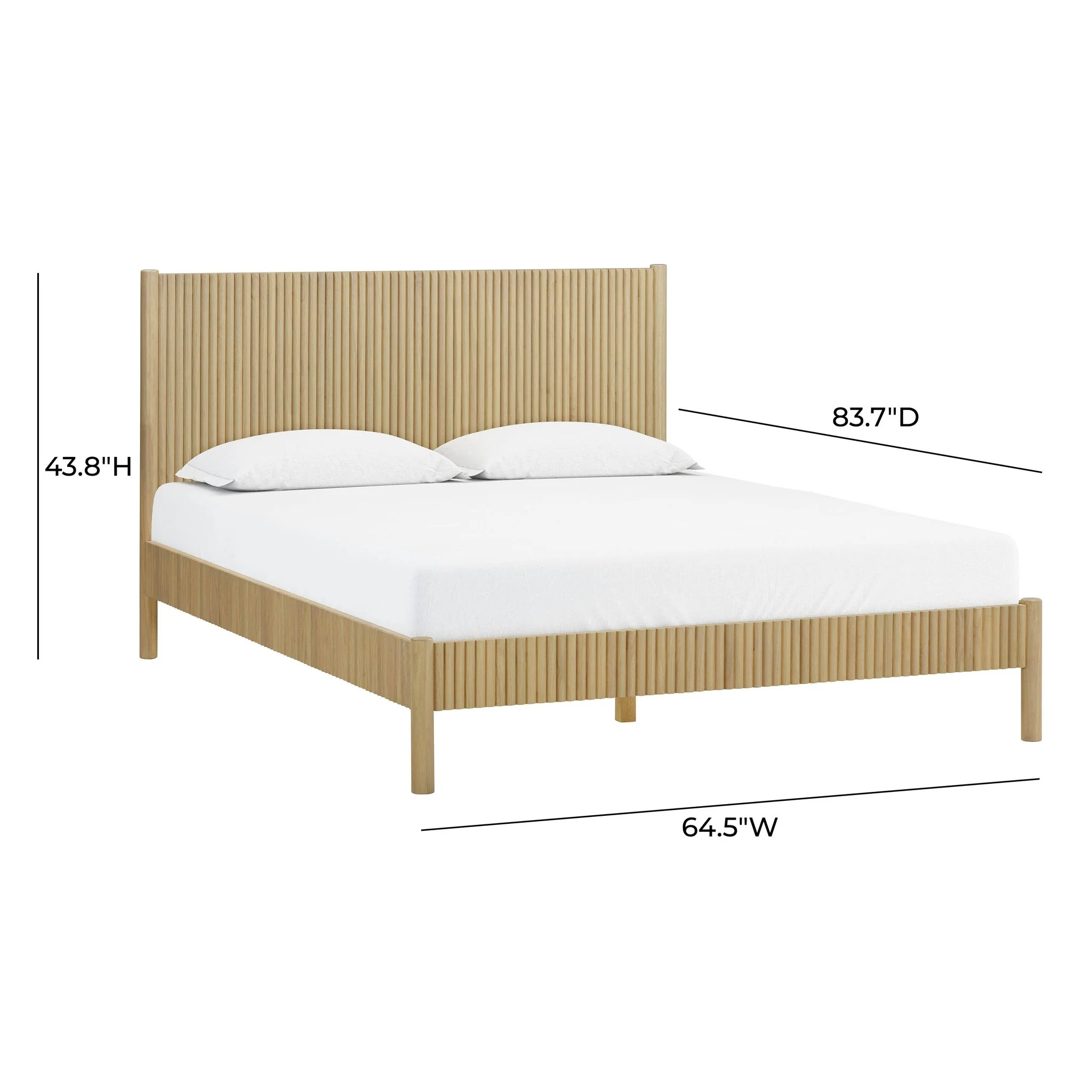 Tyla Natural Wood Queen Bed - Image 7