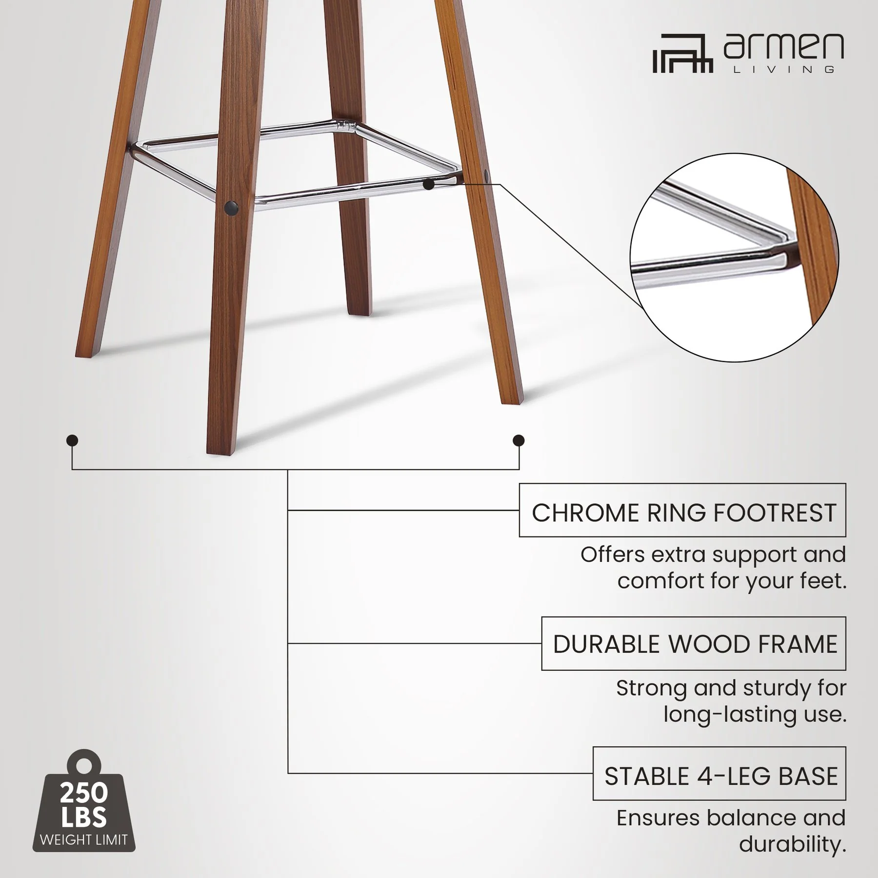 Tyler 26" Counter Height Swivel Cream Faux Leather and Walnut Wood Bar Stool - Image 12
