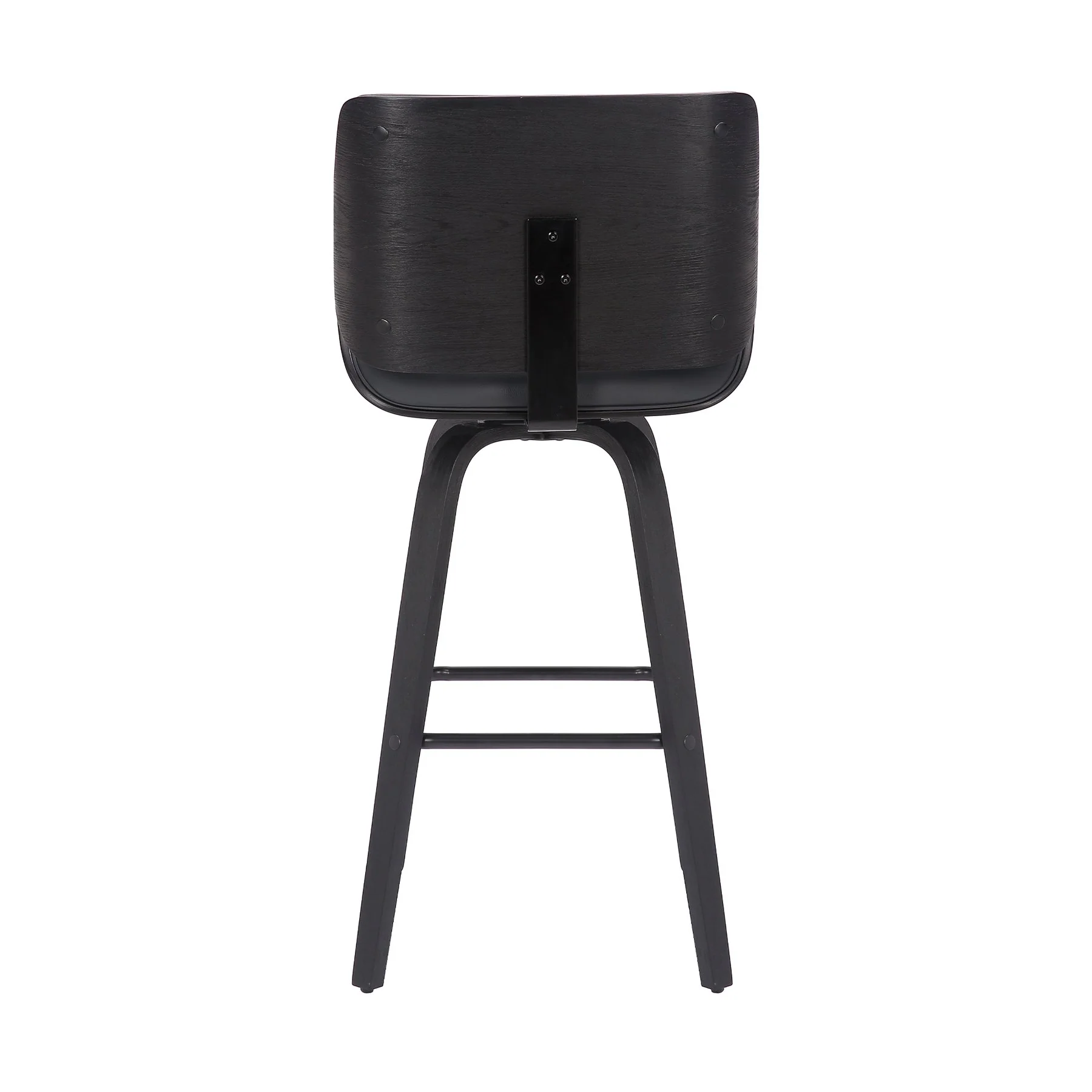 Tyler 26" Counter Height Swivel Gray Faux Leather and Black Wood Bar Stool - Image 5