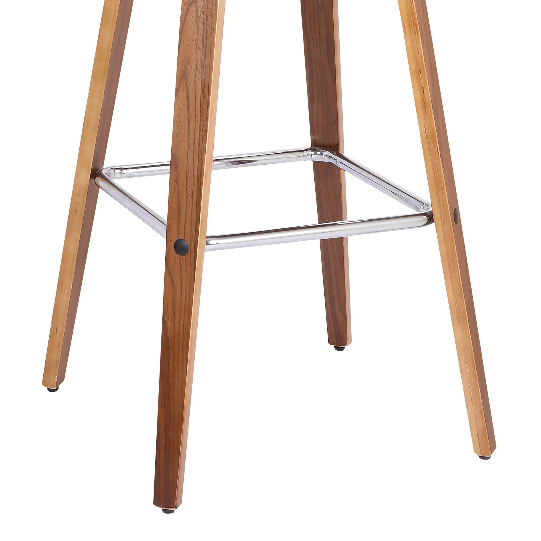 Tyler 30" Bar Height Swivel Brown Faux Leather and Walnut Wood Bar Stool - Image 8
