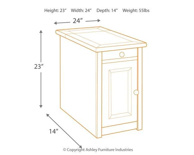 Tyler Creek Chairside End Table with USB Ports & Outlets - Image 12