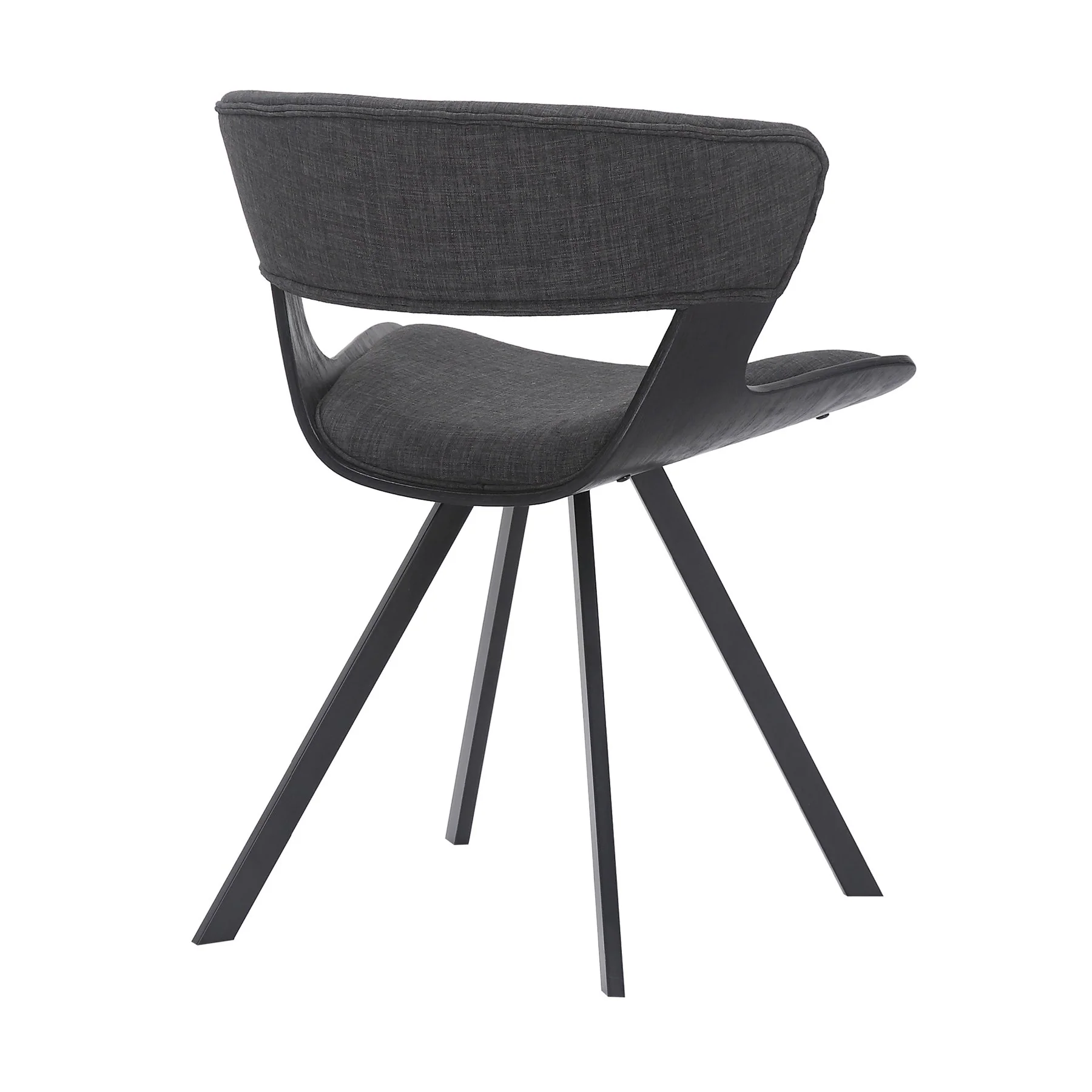 Ulric Black Wood and Metal Modern Dining Room Accent Chair in Charcoal Gray - Image 4