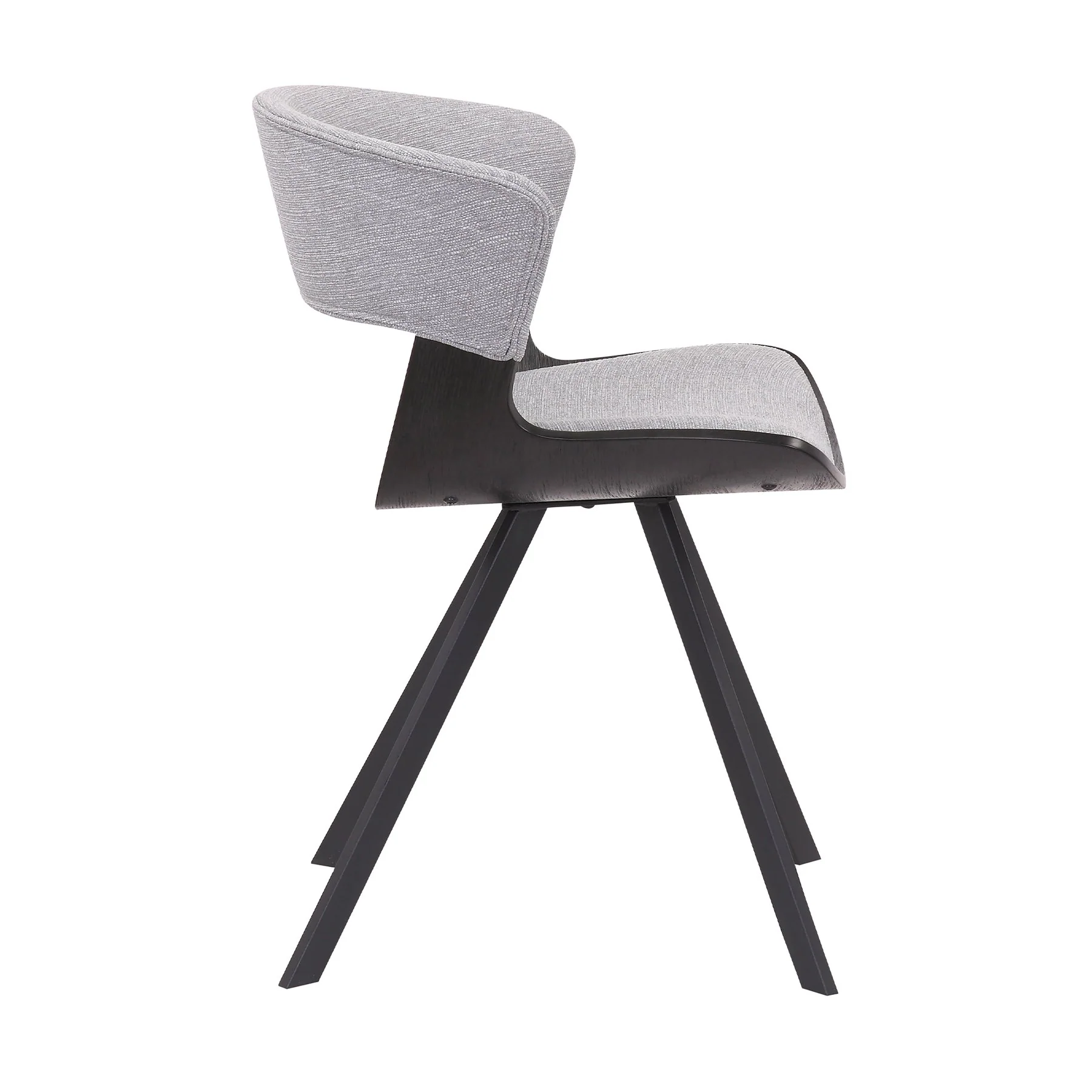 Ulric Black Wood and Metal Modern Dining Room Accent Chair in Gray - Image 3
