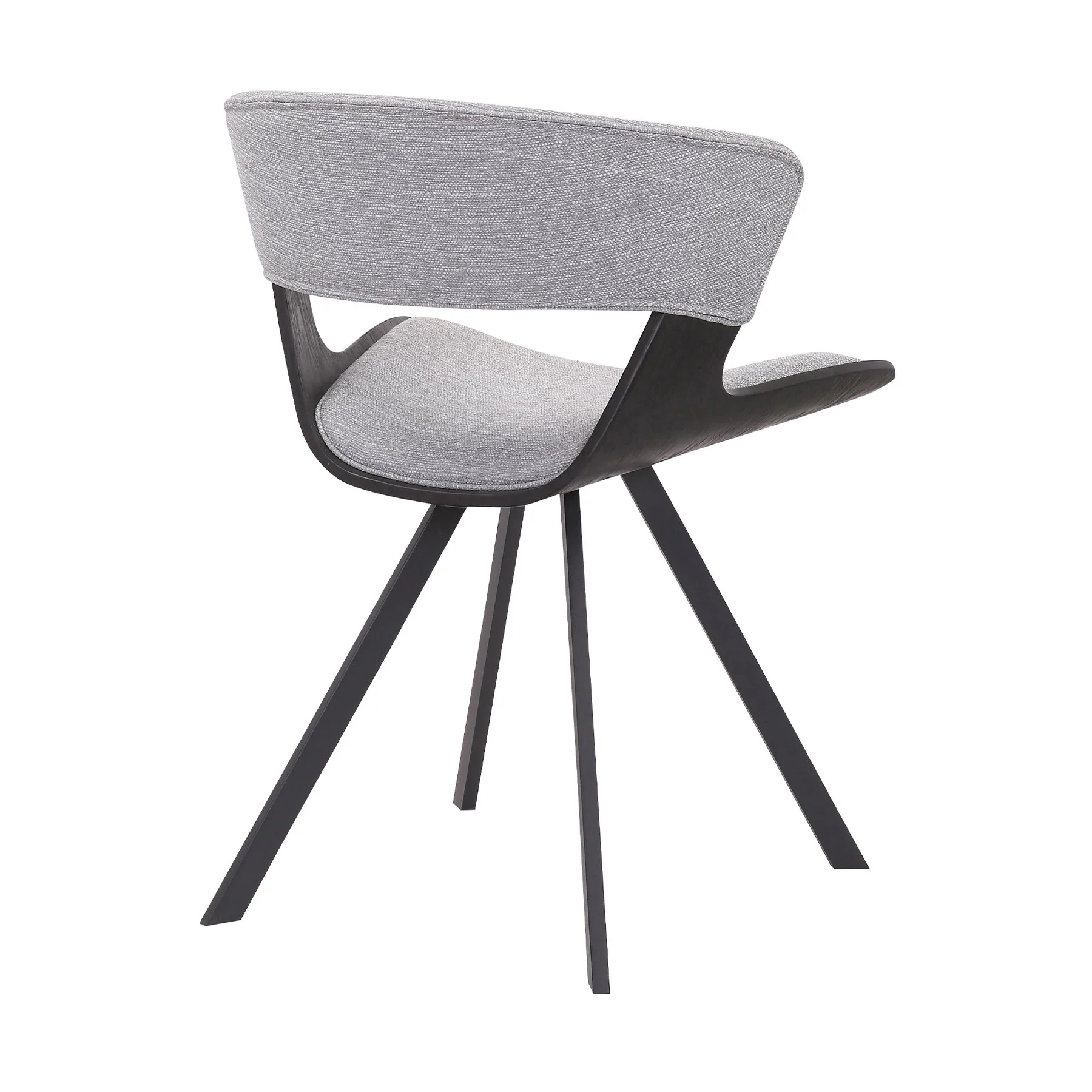 Ulric Black Wood and Metal Modern Dining Room Accent Chair in Gray - Image 4