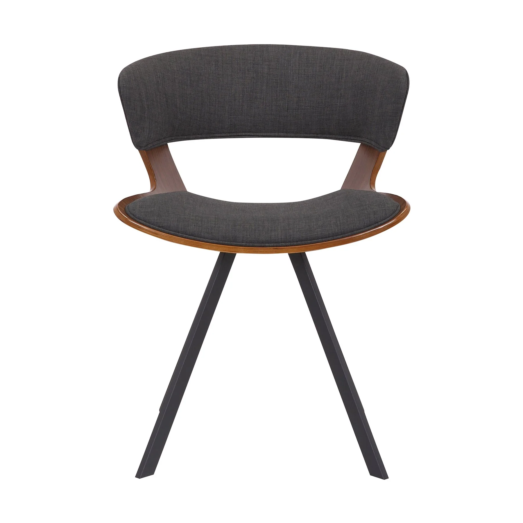 Ulric Wood and Metal Modern Dining Room Accent Chair in Charcoal Gray - Image 2