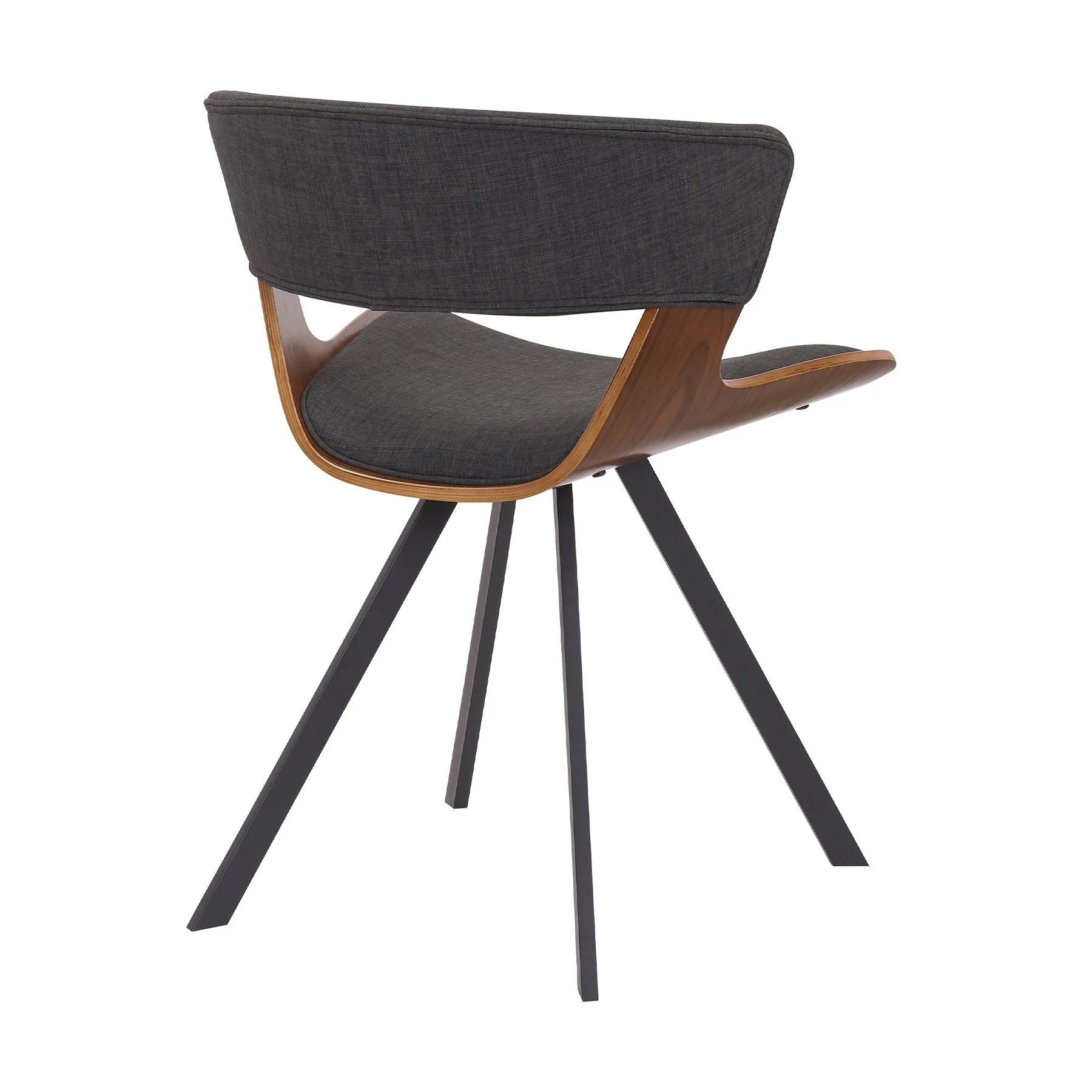 Ulric Wood and Metal Modern Dining Room Accent Chair in Charcoal Gray - Image 4