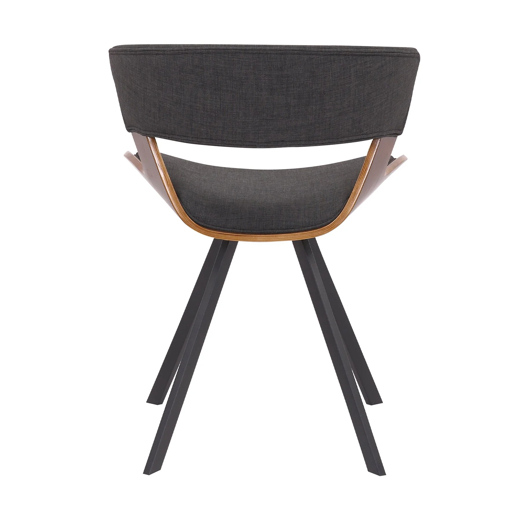 Ulric Wood and Metal Modern Dining Room Accent Chair in Charcoal Gray - Image 5