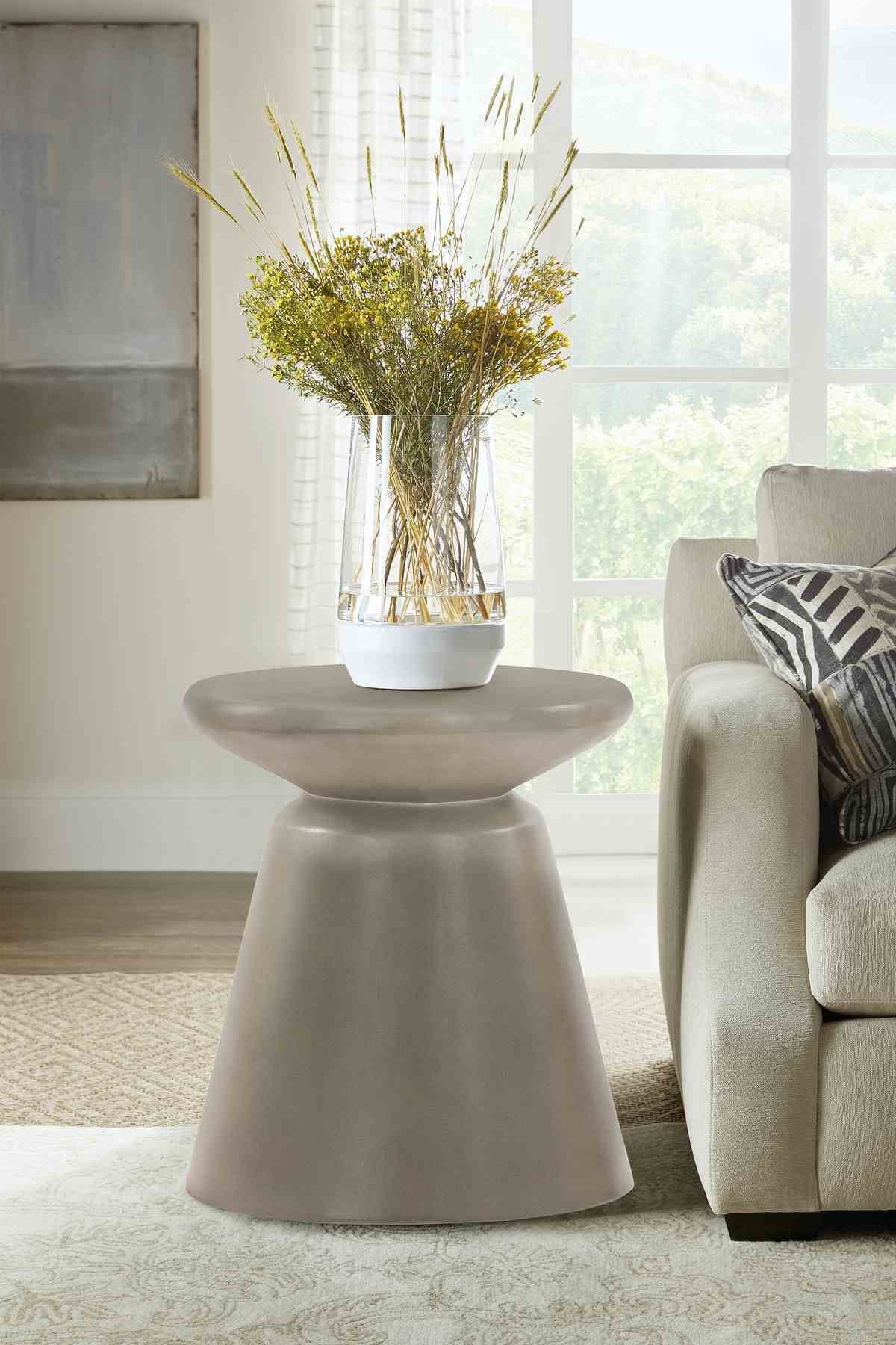 Umbre Concrete Indoor Outdoor Accent Stool End Table - Image 6