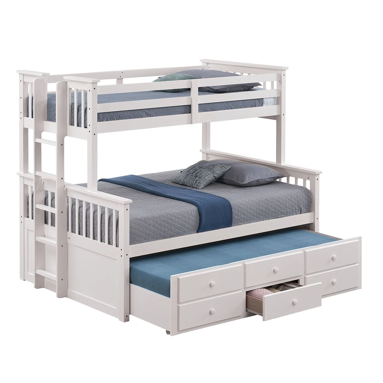 University Twin/Full Bunk Bed, White - Image 2