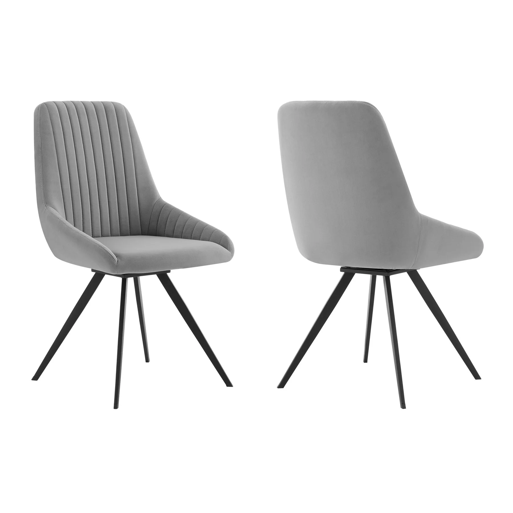 Urbino Alison 7 Piece Dining Set with Gray Fabric Chairs - Image 3