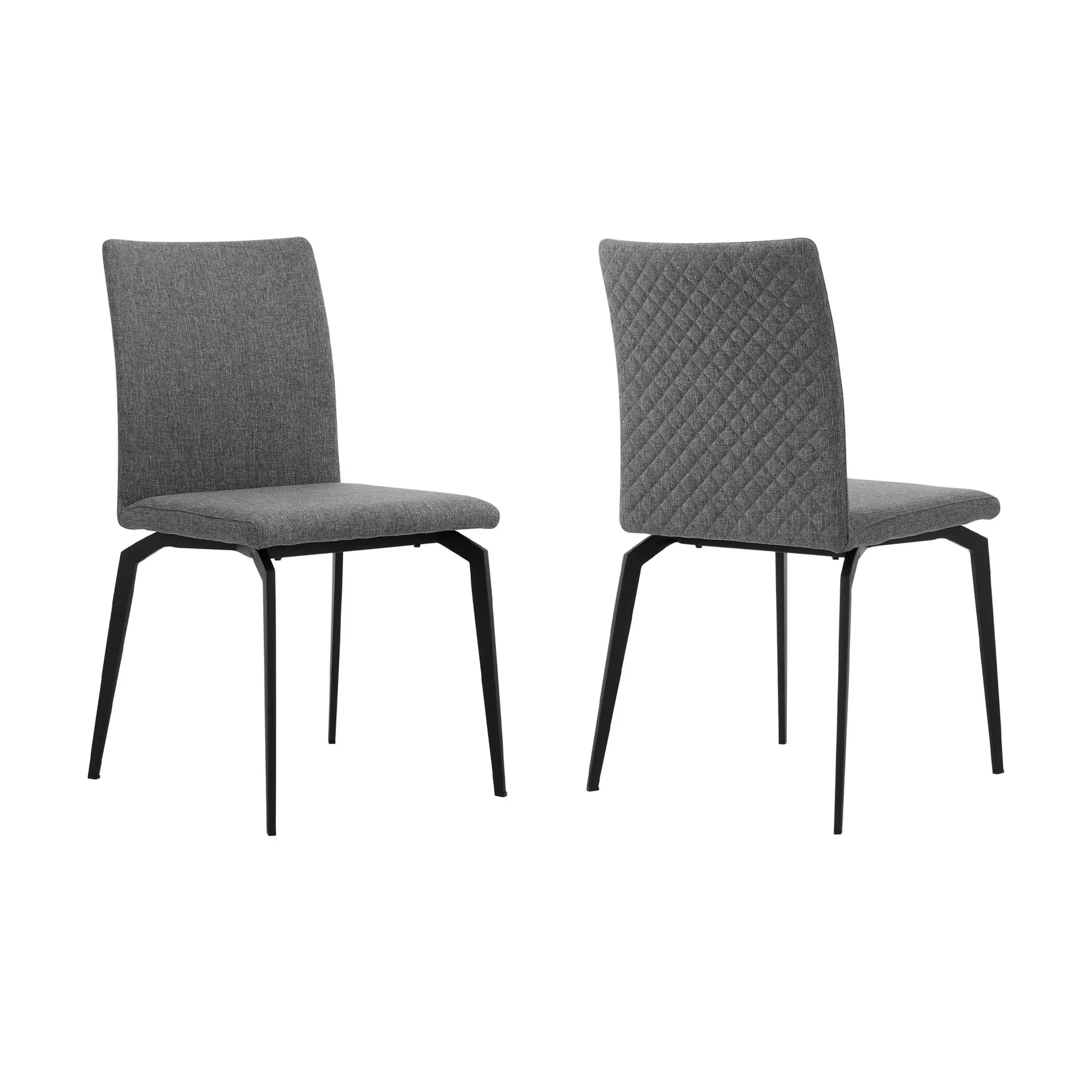Urbino Lyon 7 Piece Dining Set with Gray Fabric Chairs - Image 3