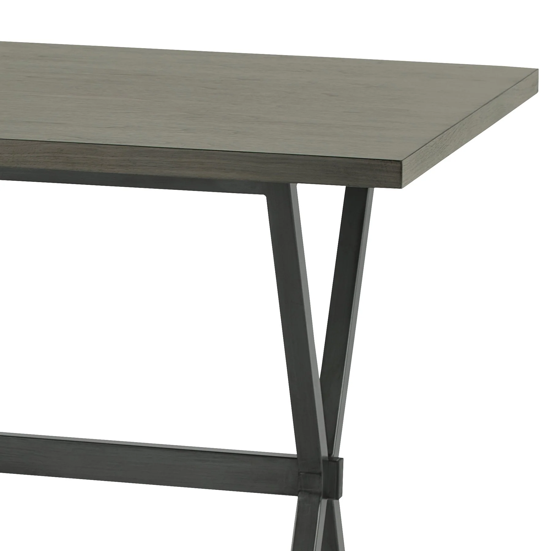 Valencia Contemporary Rectangular Bar Table in Mineral Finish with Gray Walnut Wood Top - Image 2
