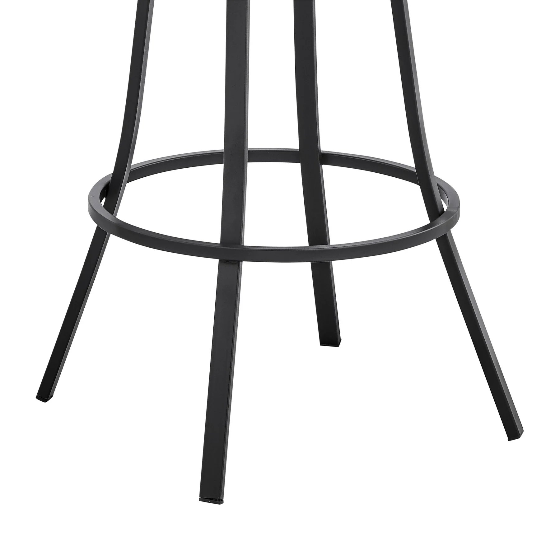 Valerie 30" Swivel Slate Gray Faux Leather and Black Metal Bar Stool - Image 8