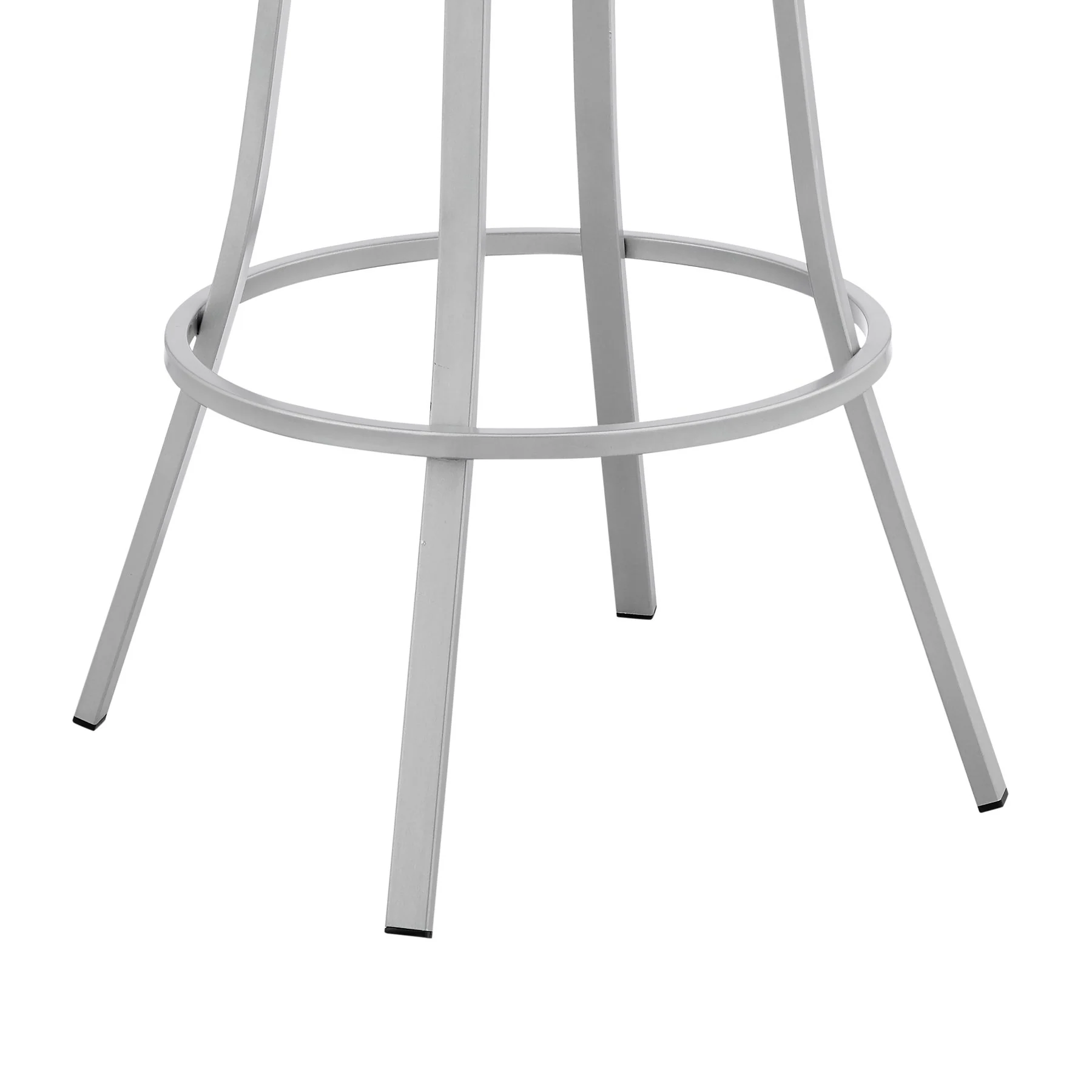 Valerie 30" Swivel Slate Gray Faux Leather and Silver Metal Bar Stool - Image 8