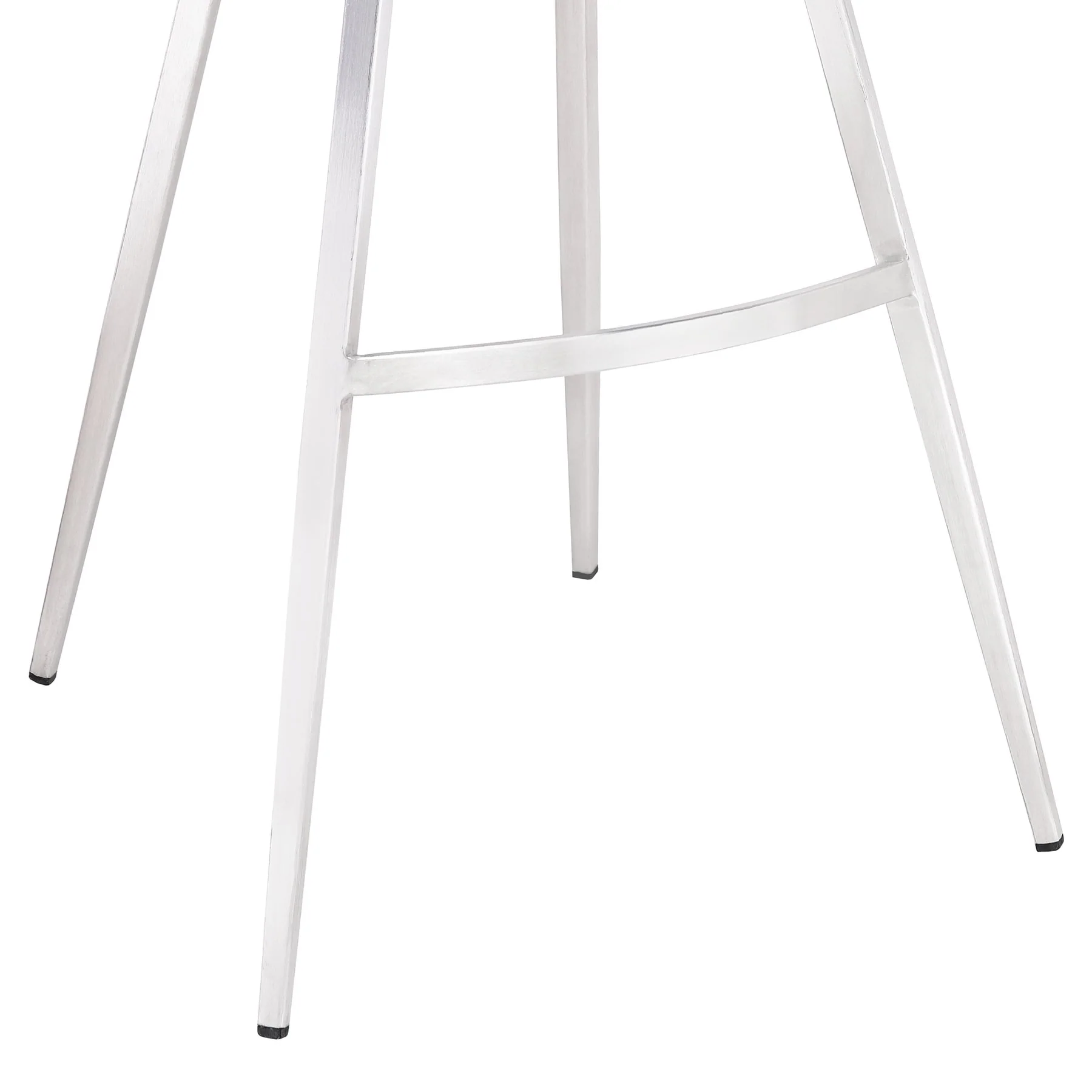 Valor 30" Bar Height Barstool in Brushed Stainless Steel with Dark Vintage Blue Faux Leather - Image 6