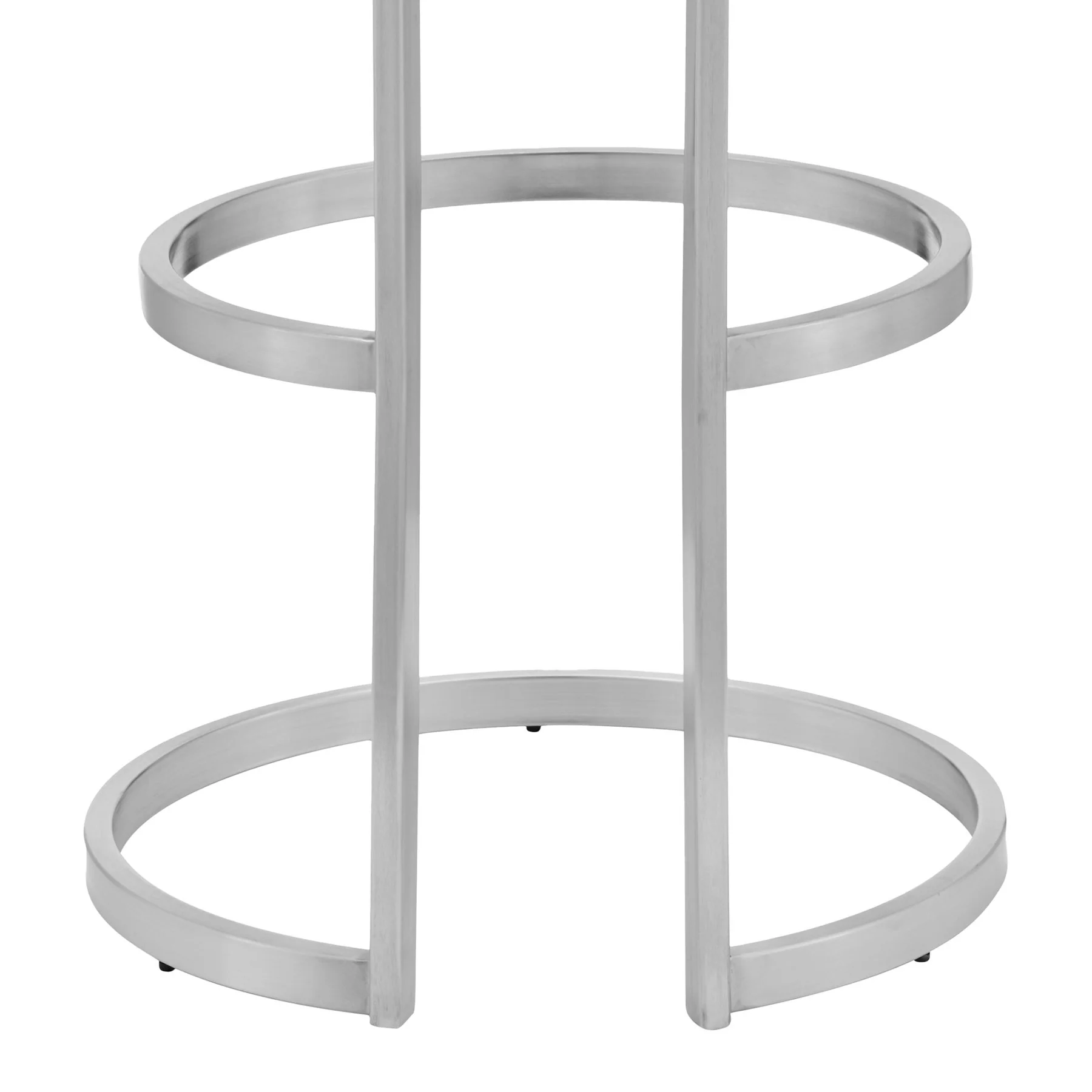 Vander 26" Gray Faux Leather and Brushed Stainless Steel Swivel Bar Stool - Image 6