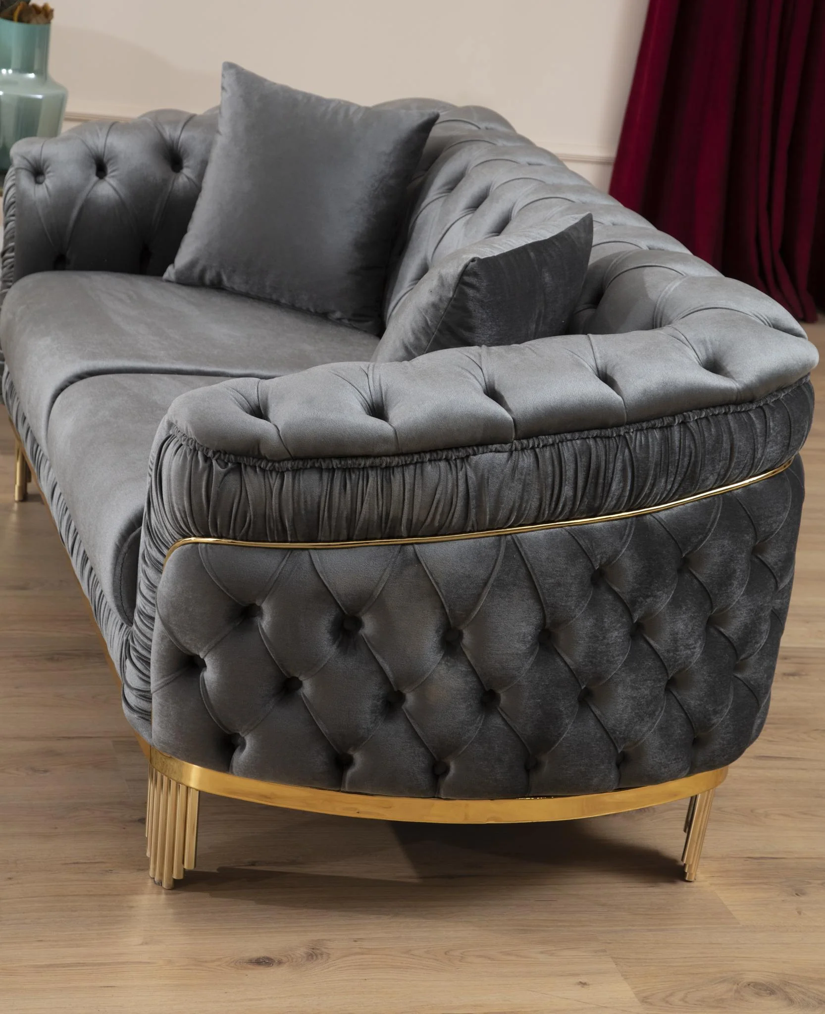 Vanessa 3 Pc Living Room set Gray - Image 5