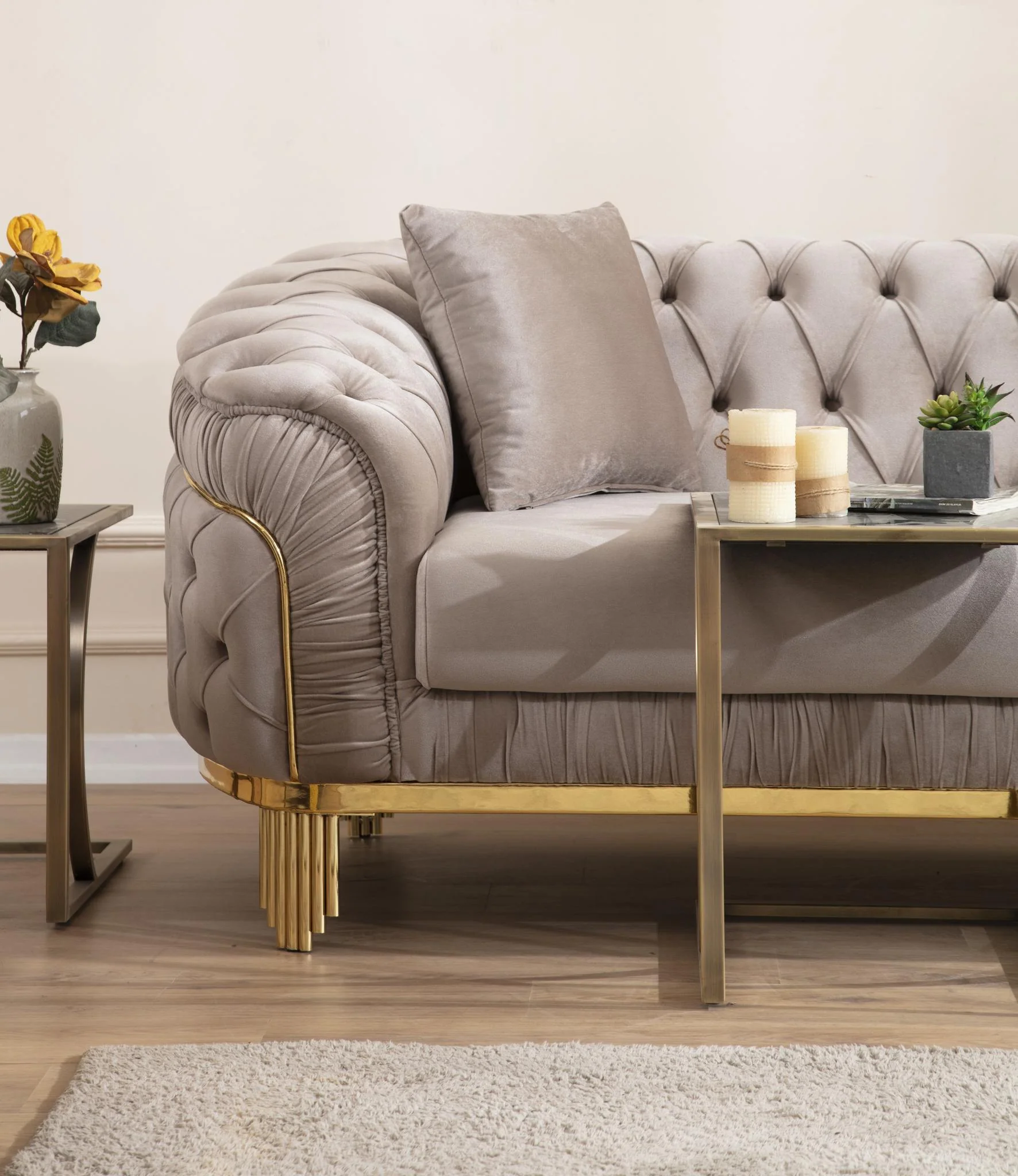 Vanessa 3 Pc Living Room set Taupe - Image 11