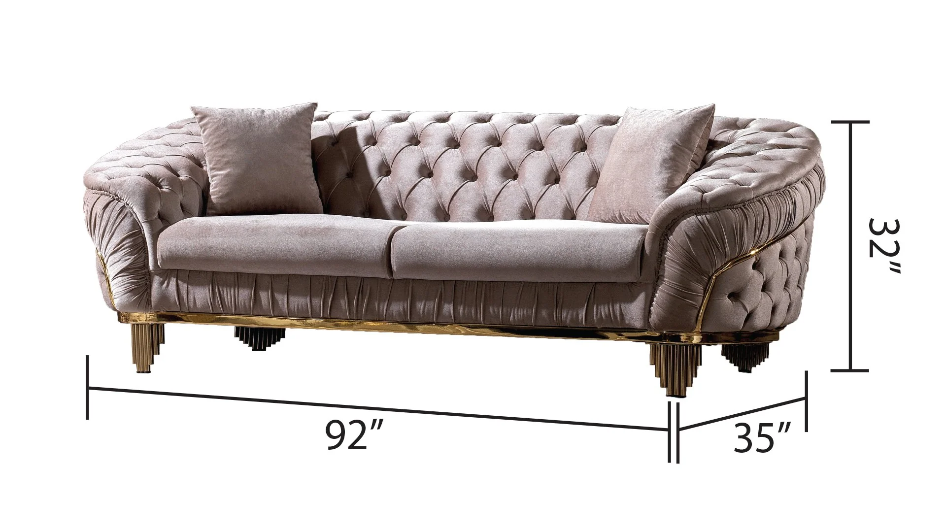 Vanessa 3 Pc Living Room set Taupe - Image 3