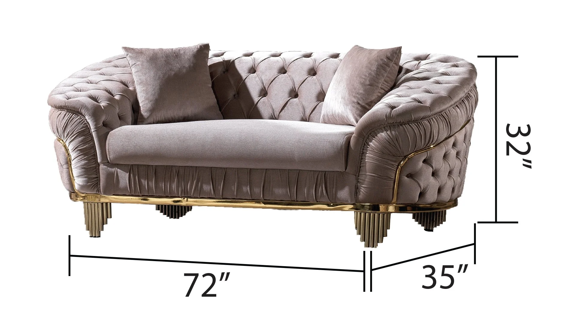 Vanessa Loveseat Taupe - Image 2