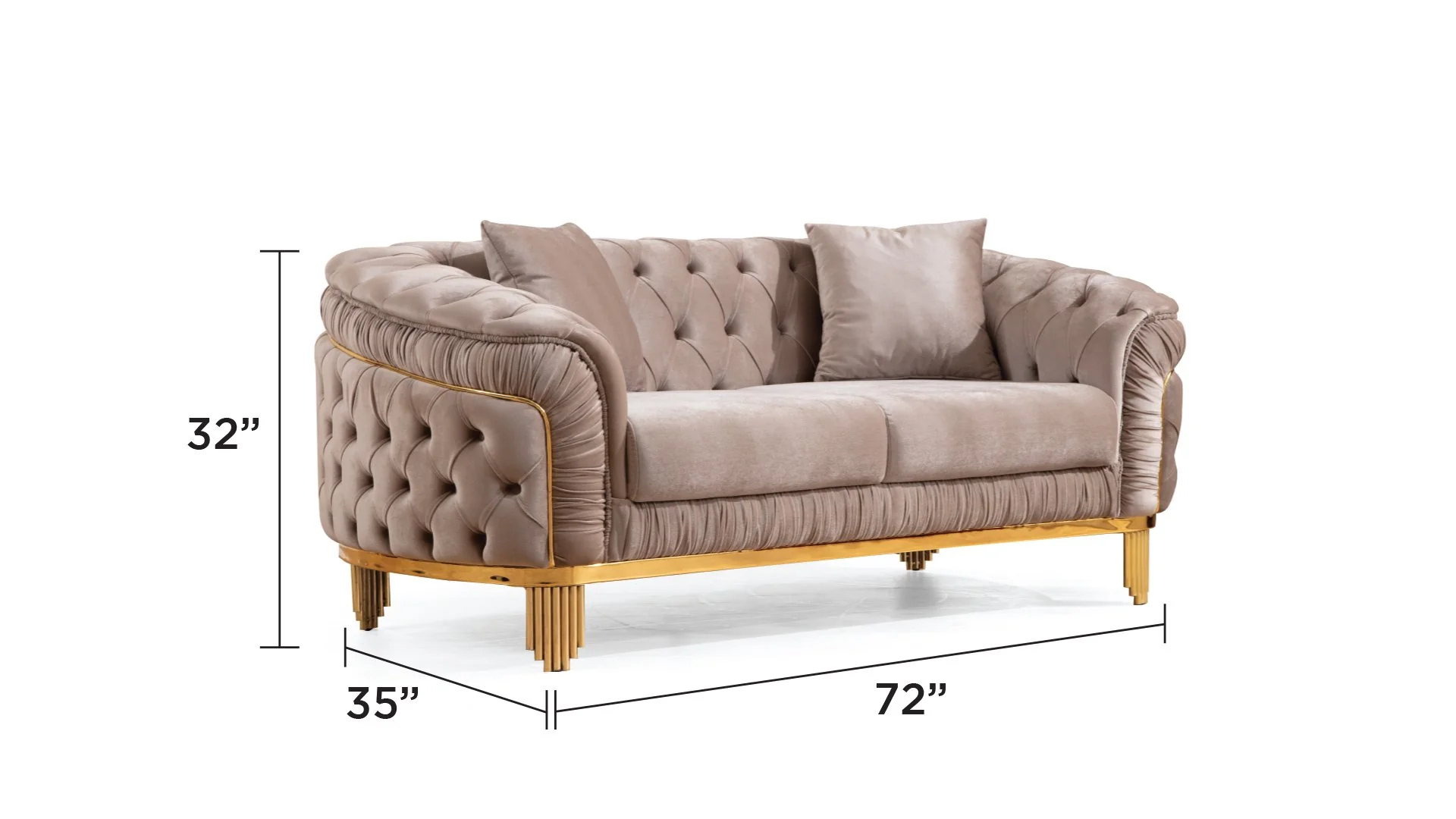 Vanessa Loveseat Taupe - Image 5