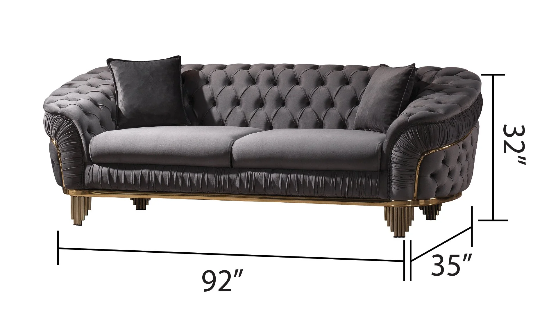 Vanessa Sofa Gray - Image 2