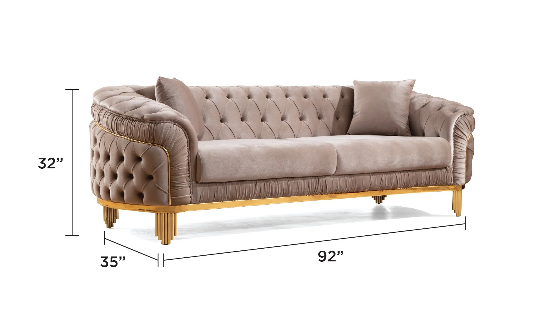 Vanessa Sofa Taupe - Image 7