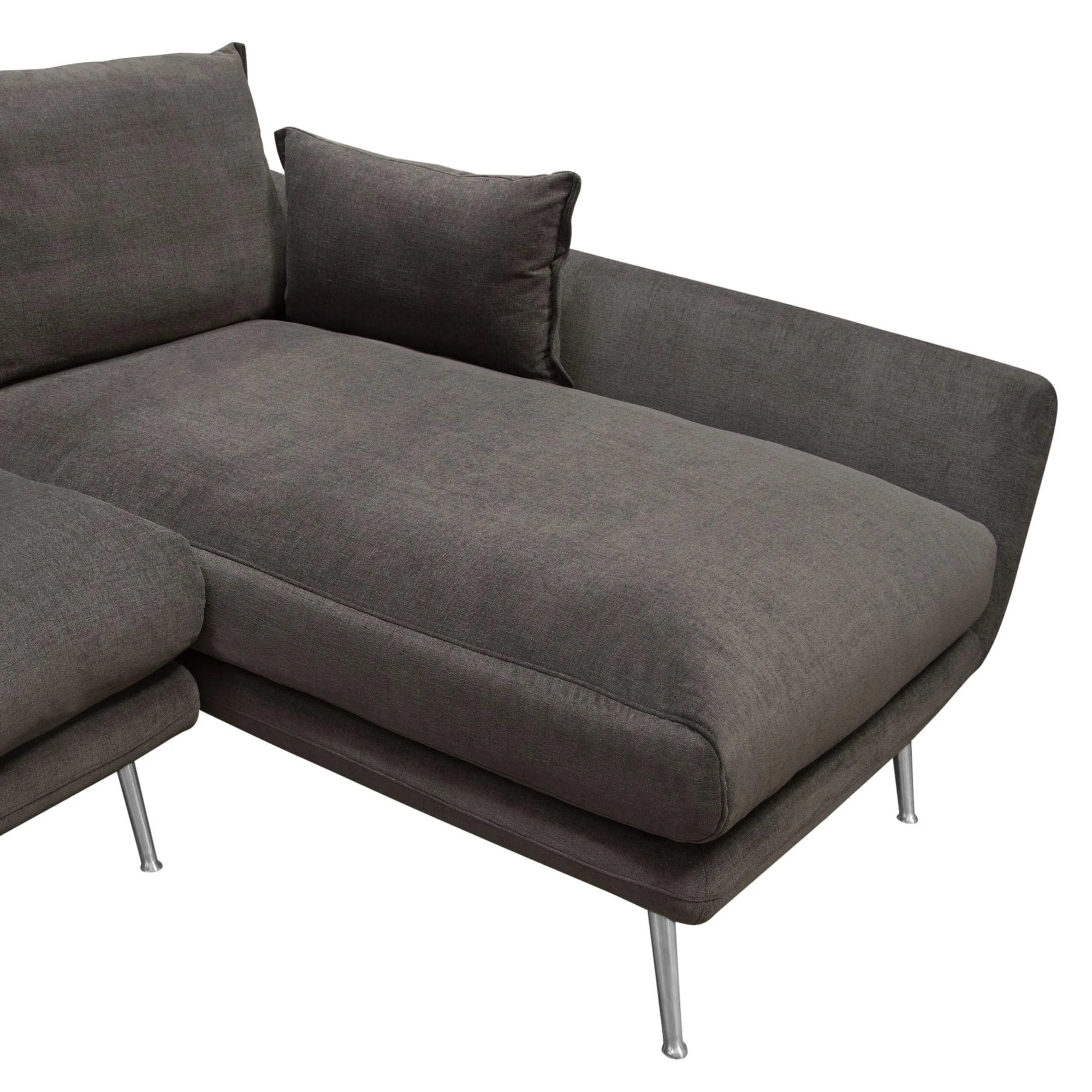 Vantage RF 2PC Sectional in Iron Grey Fabric w/ Brushed Metal Legs by Diamond Sofa - Image 7