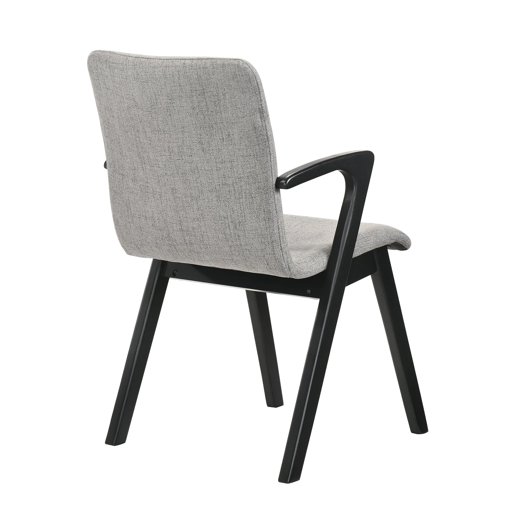 Varde Mid-Century Gray Upholstered Dining Chairs in Black Finish - Set of 2 - Image 4