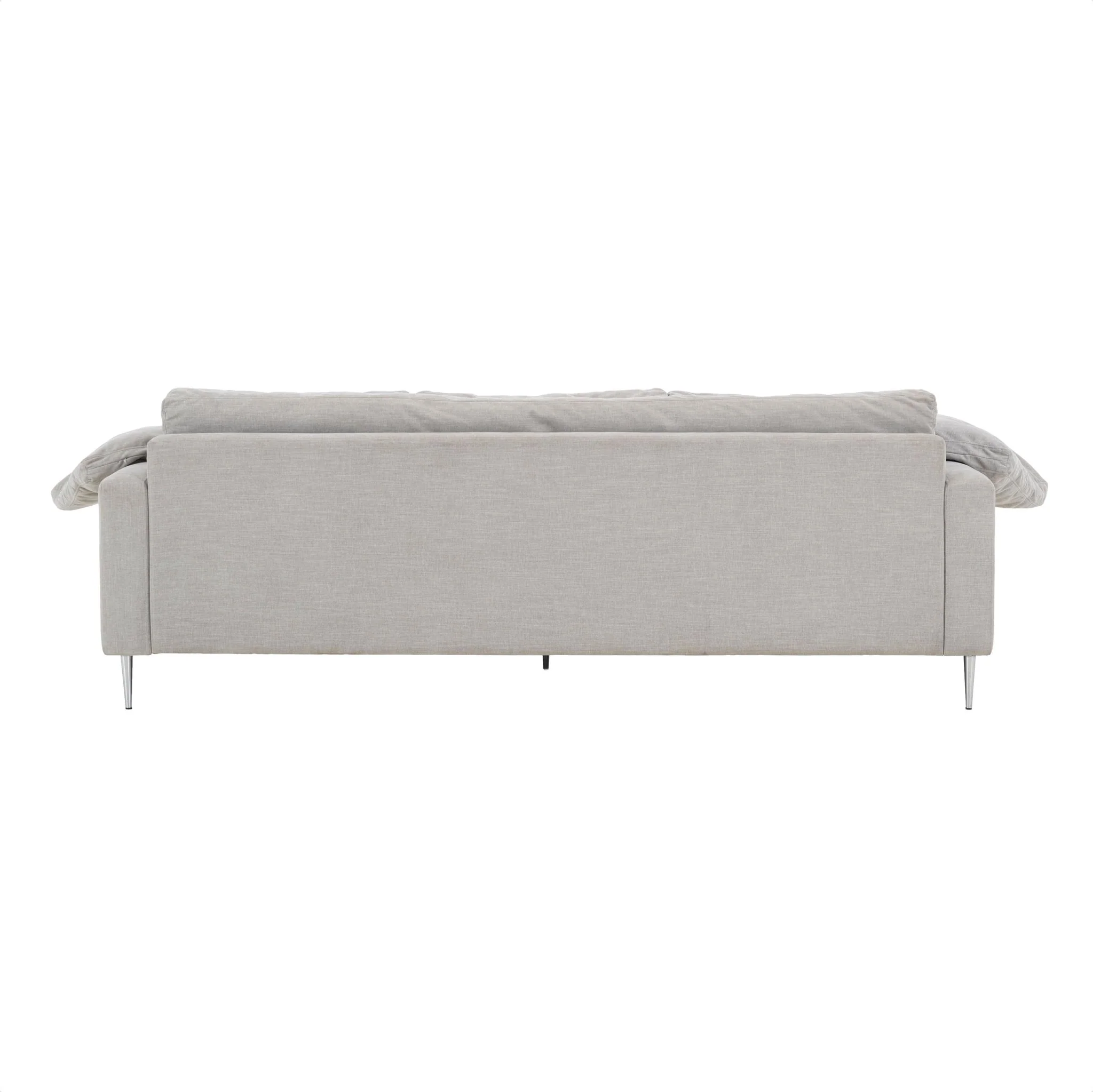 Vari Light Grey Textured Velvet Lounge Sofa - Image 7